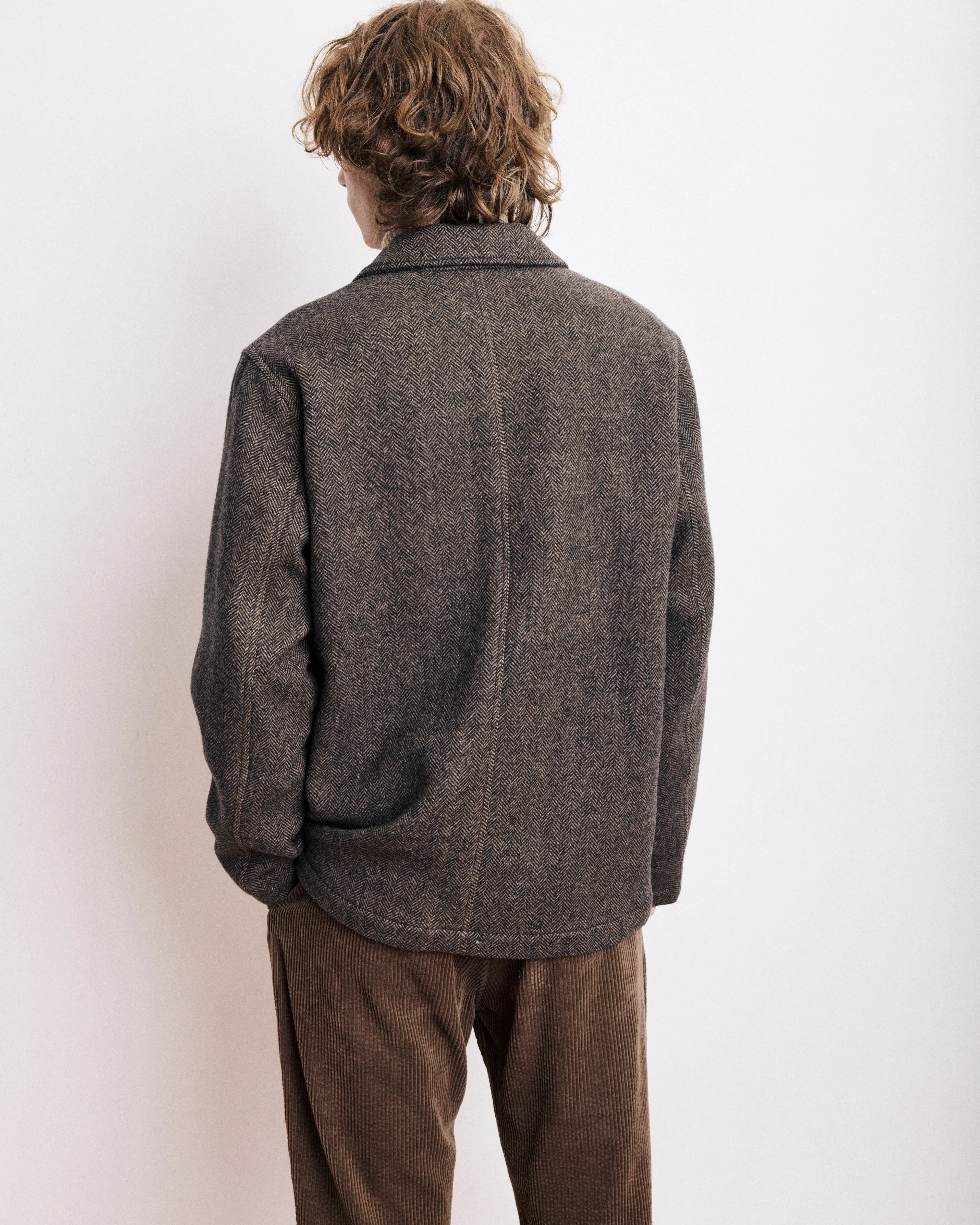 Veste Homme en Laine à Chevrons Marron Jamison sold by Hartford product image thumbnail 5