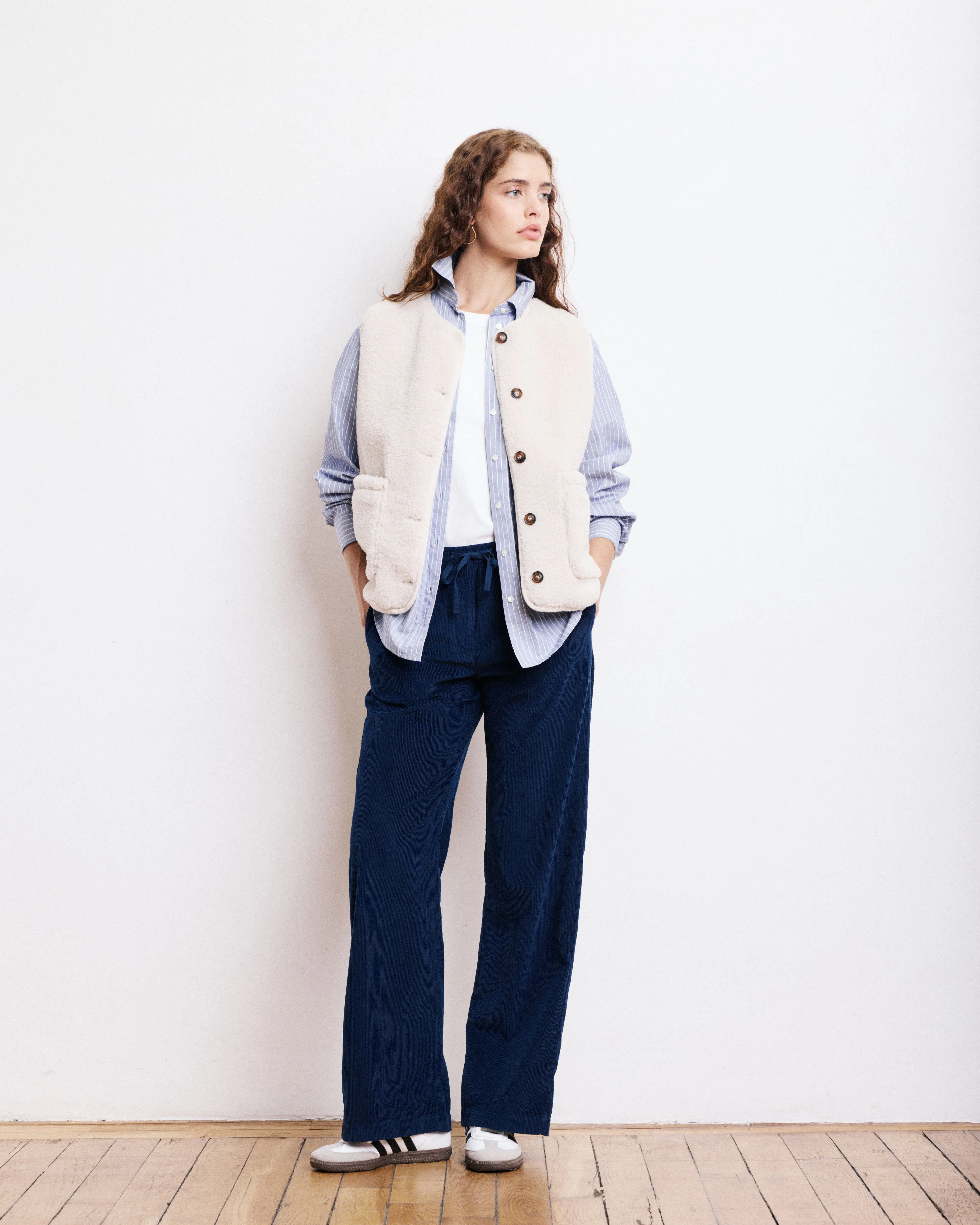 Gilet Femme en Sherpa Ecru Veon sold by Hartford product image thumbnail 3