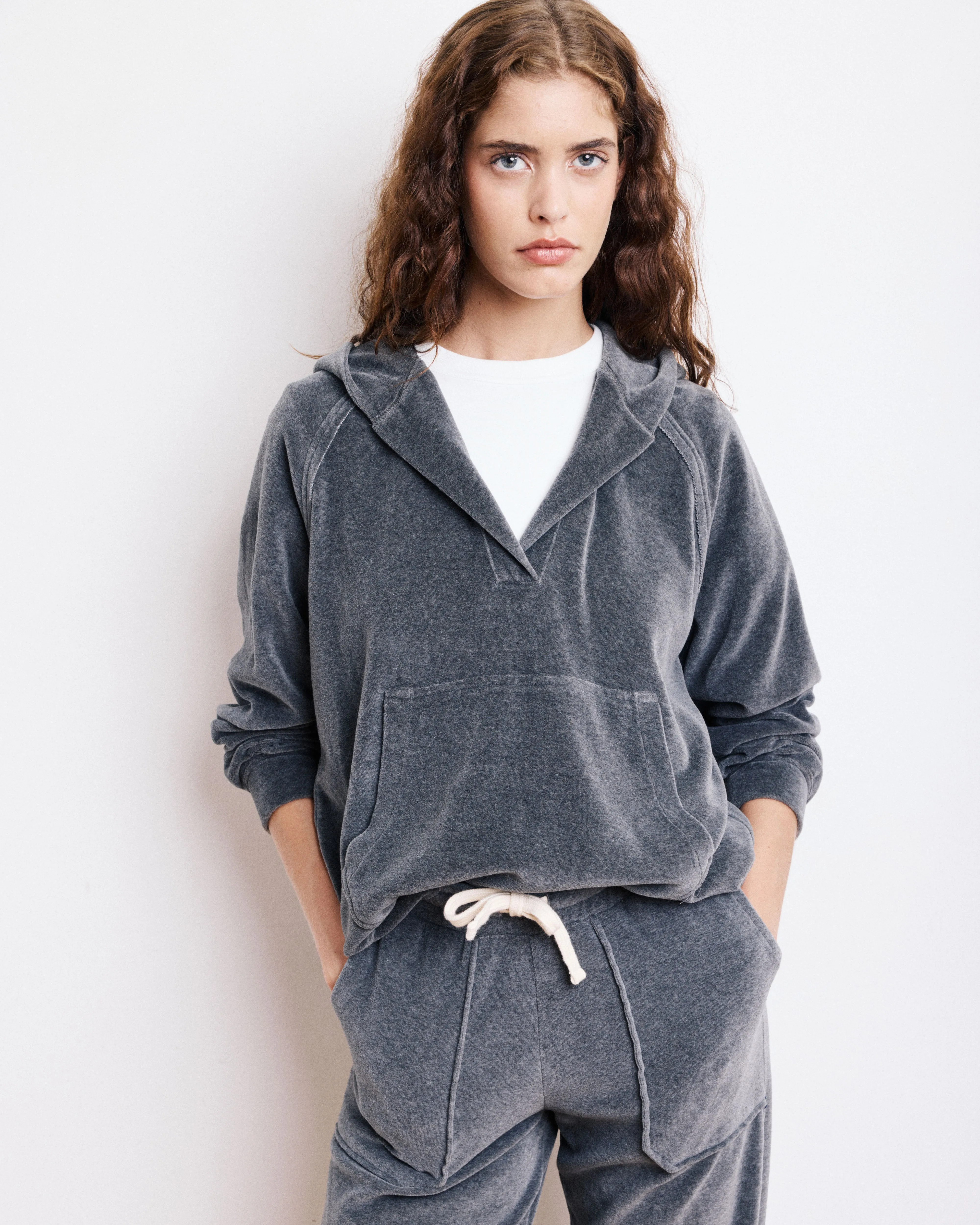 Sweatshirt Femme en Molleton Gris Anthracite Tag sold by Hartford product image thumbnail 2