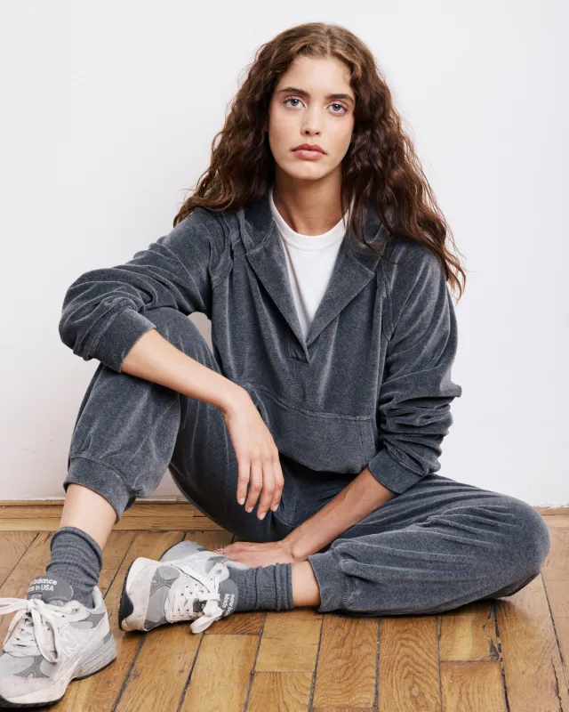 Sweatshirt Femme en Molleton Gris Anthracite Tag sold by Hartford