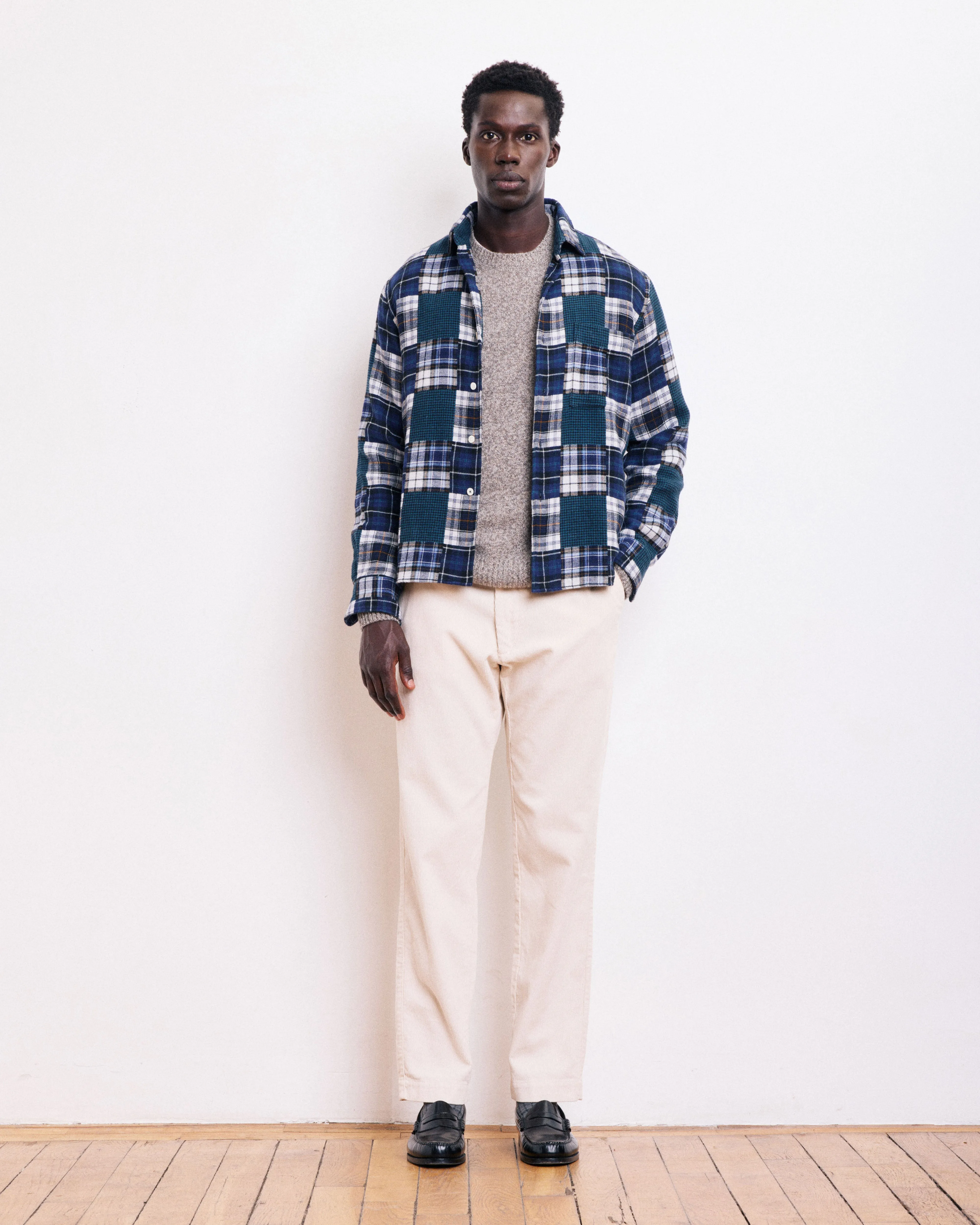 Chemise Homme en flanelle patchwork Bleu Patt sold by Hartford product image thumbnail 5