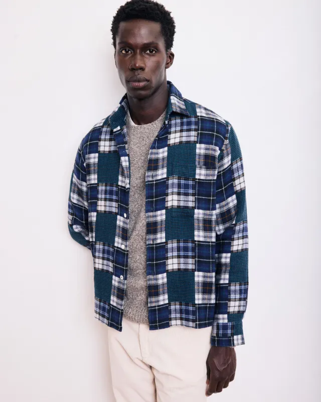 Chemise Homme en flanelle patchwork Bleu Patt sold by Hartford