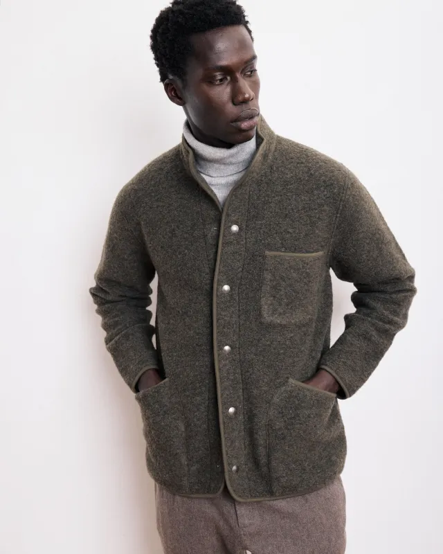 Veste Homme en Laine Bouillie Vert Militaire Jock sold by Hartford