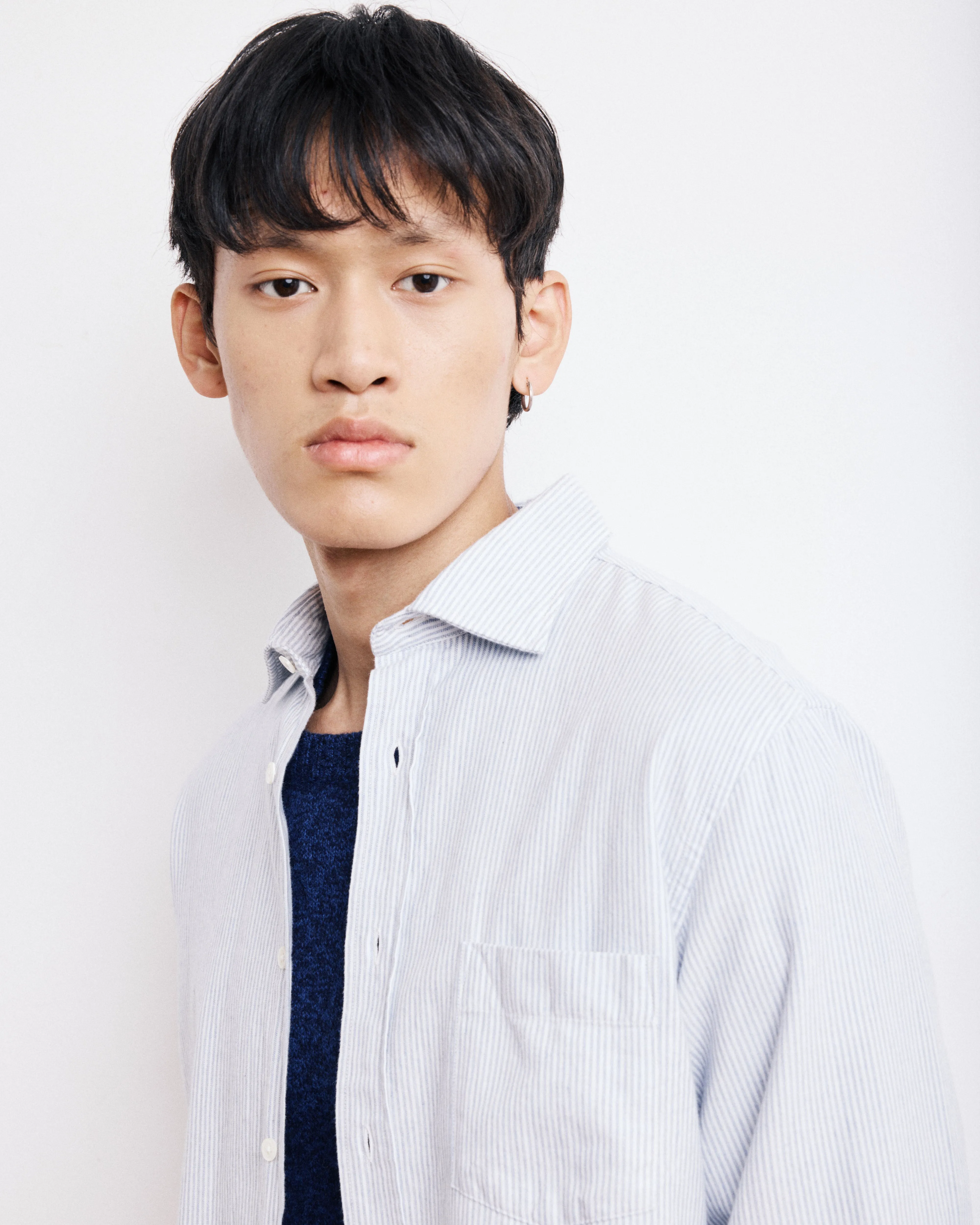 Chemise Homme en Gabardine de Coton Brossé Gris Paul sold by Hartford product image thumbnail 2