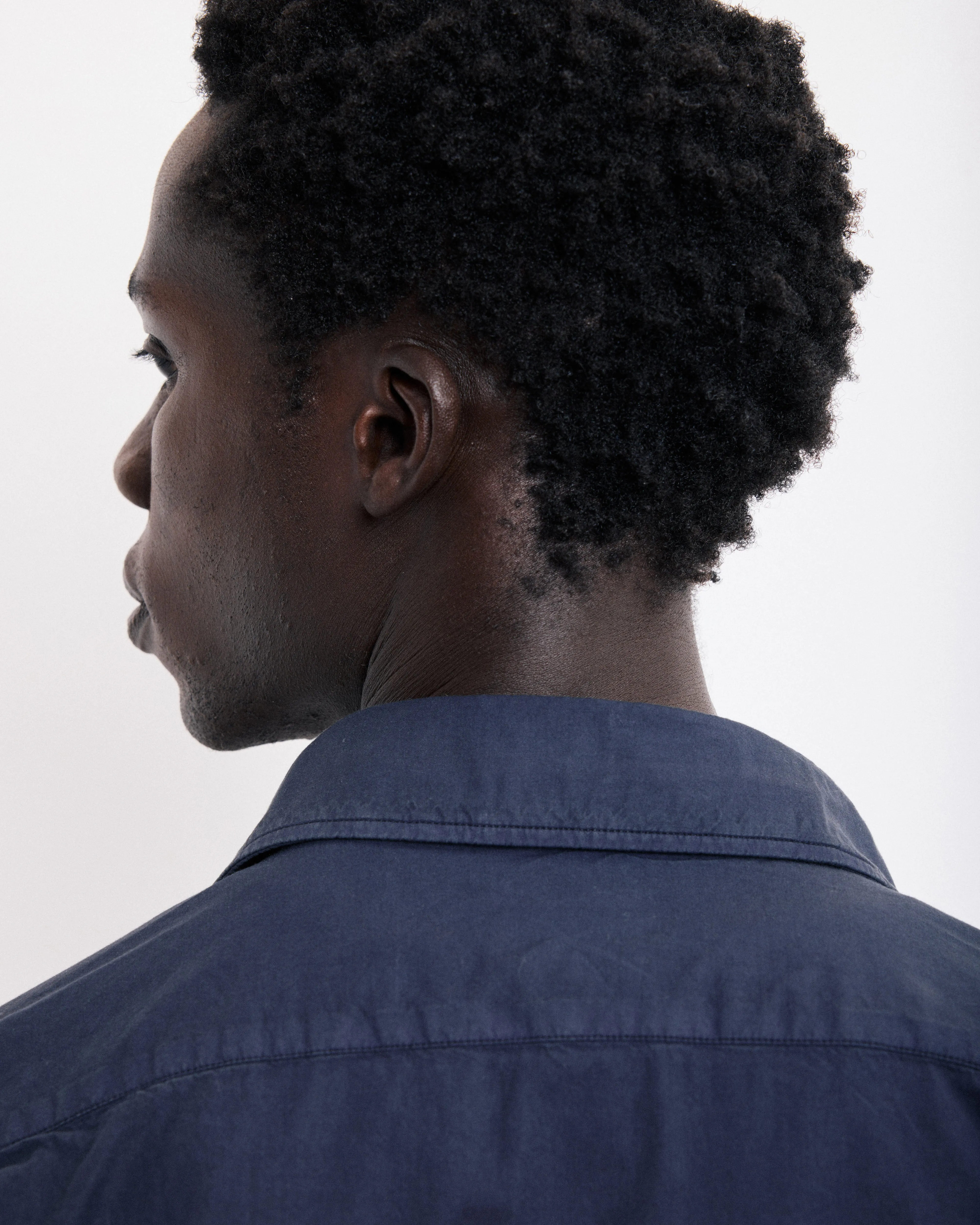 Chemise Homme en Gabardine de Coton Bleu Marine Paul sold by Hartford product image thumbnail 3