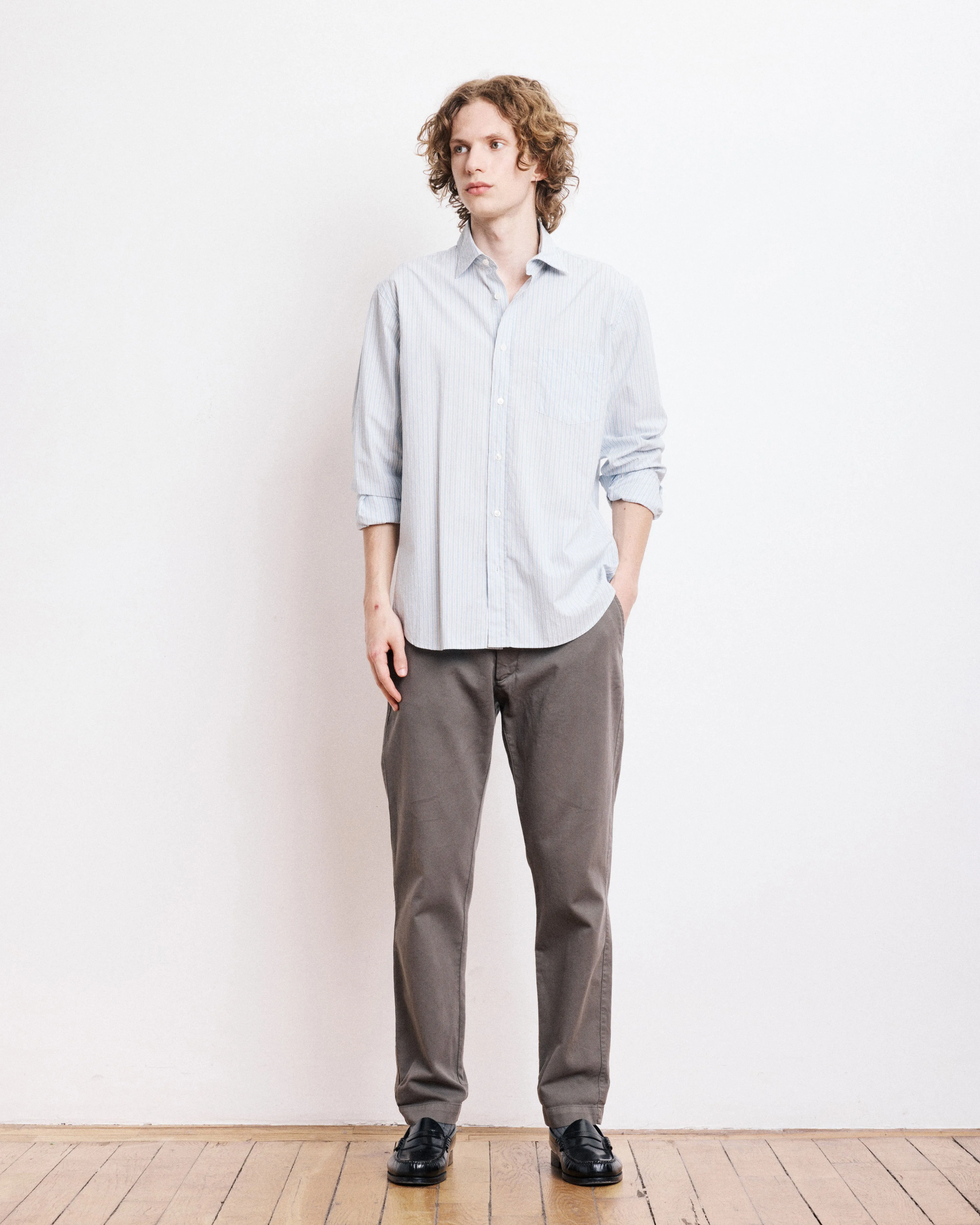 Chemise Homme en Popeline Rayée Bleu Paul sold by Hartford product image thumbnail 4