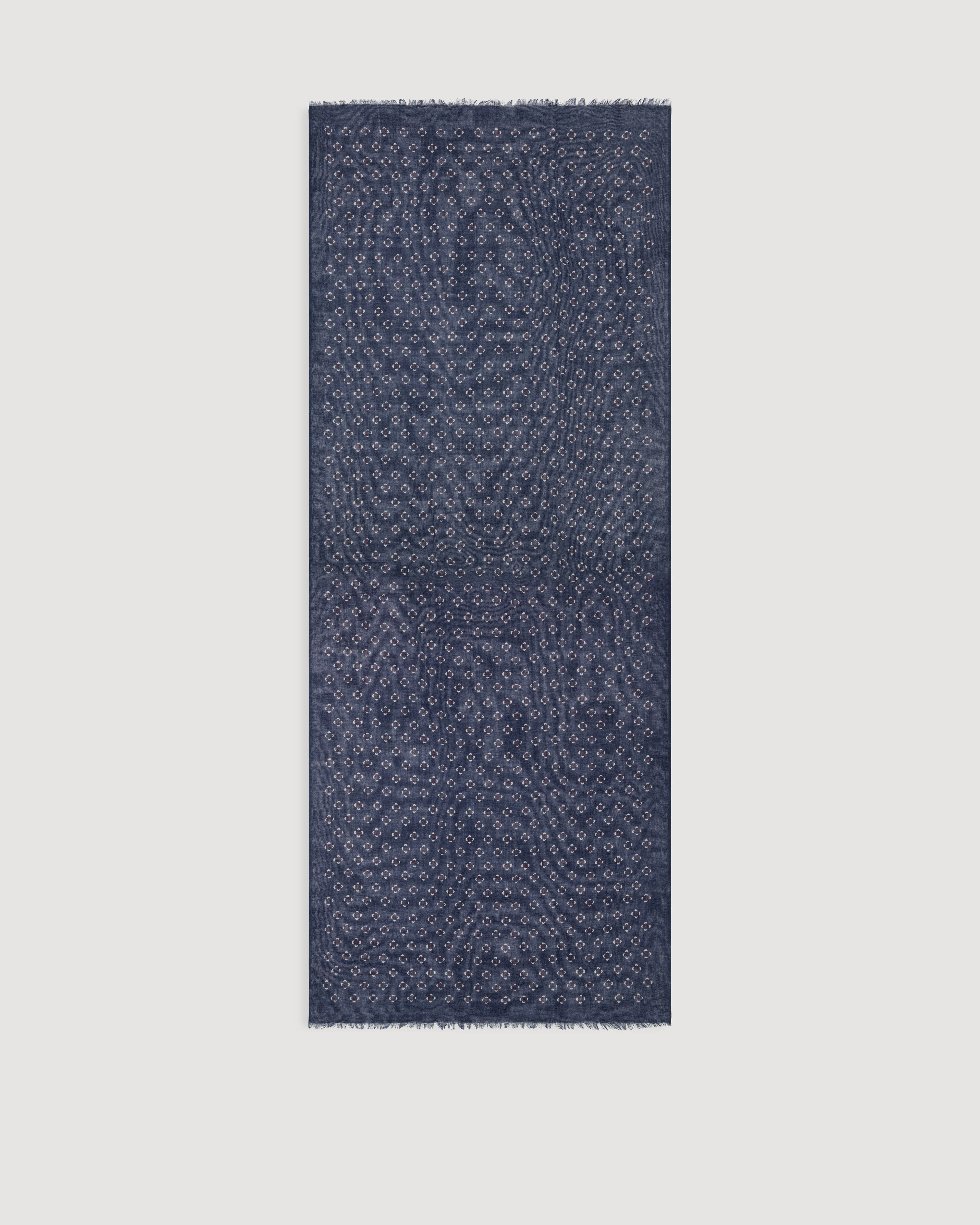 Echarpe Homme en Laine Imprimée à Pois Indigo sold by Hartford product image thumbnail 3