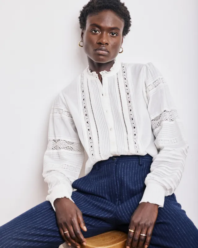 Chemise Femme en Voile de Coton Ecru Chris sold by Hartford