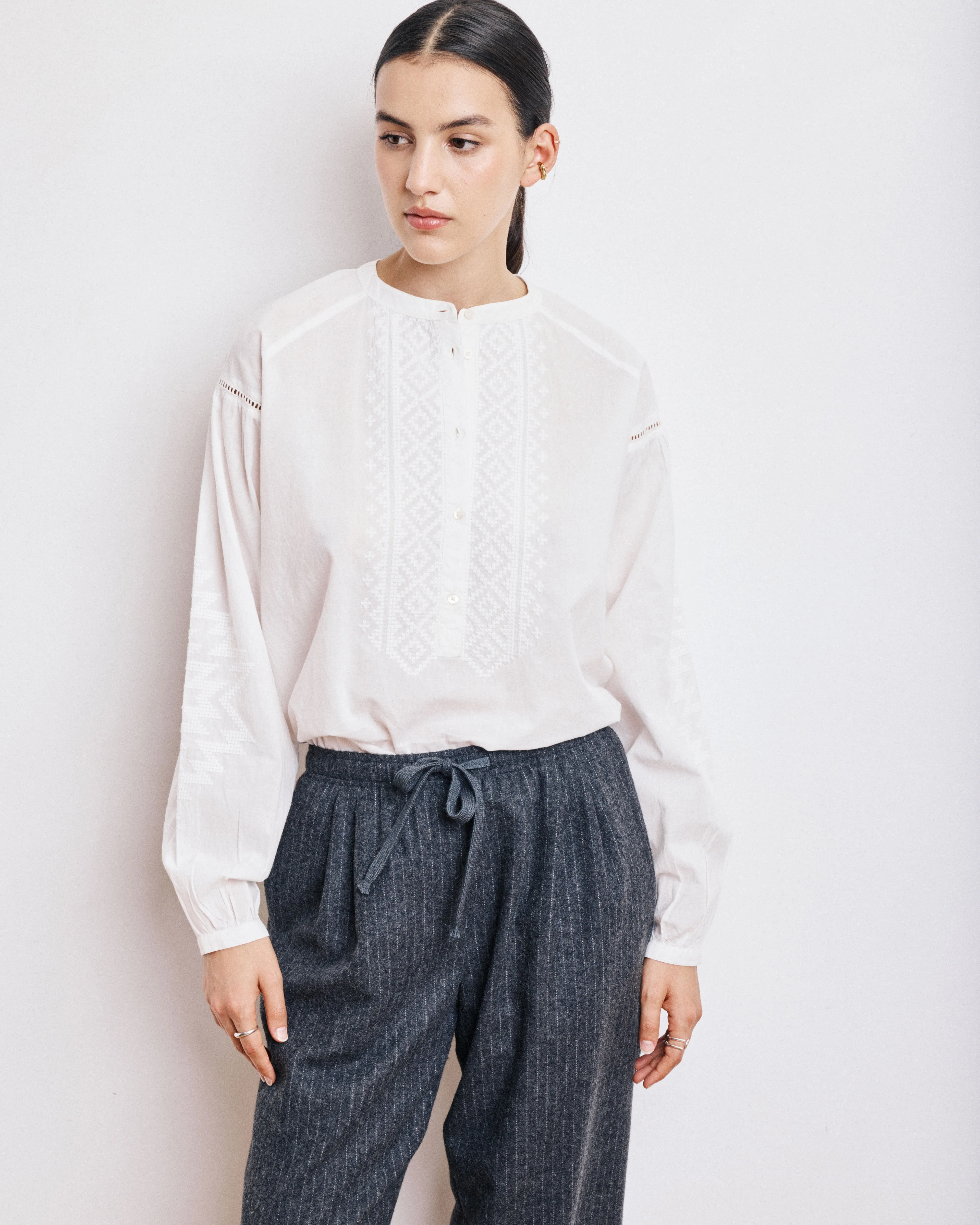 Blouse Femme en Voile de Coton Ecru Celeste sold by Hartford product image thumbnail 2