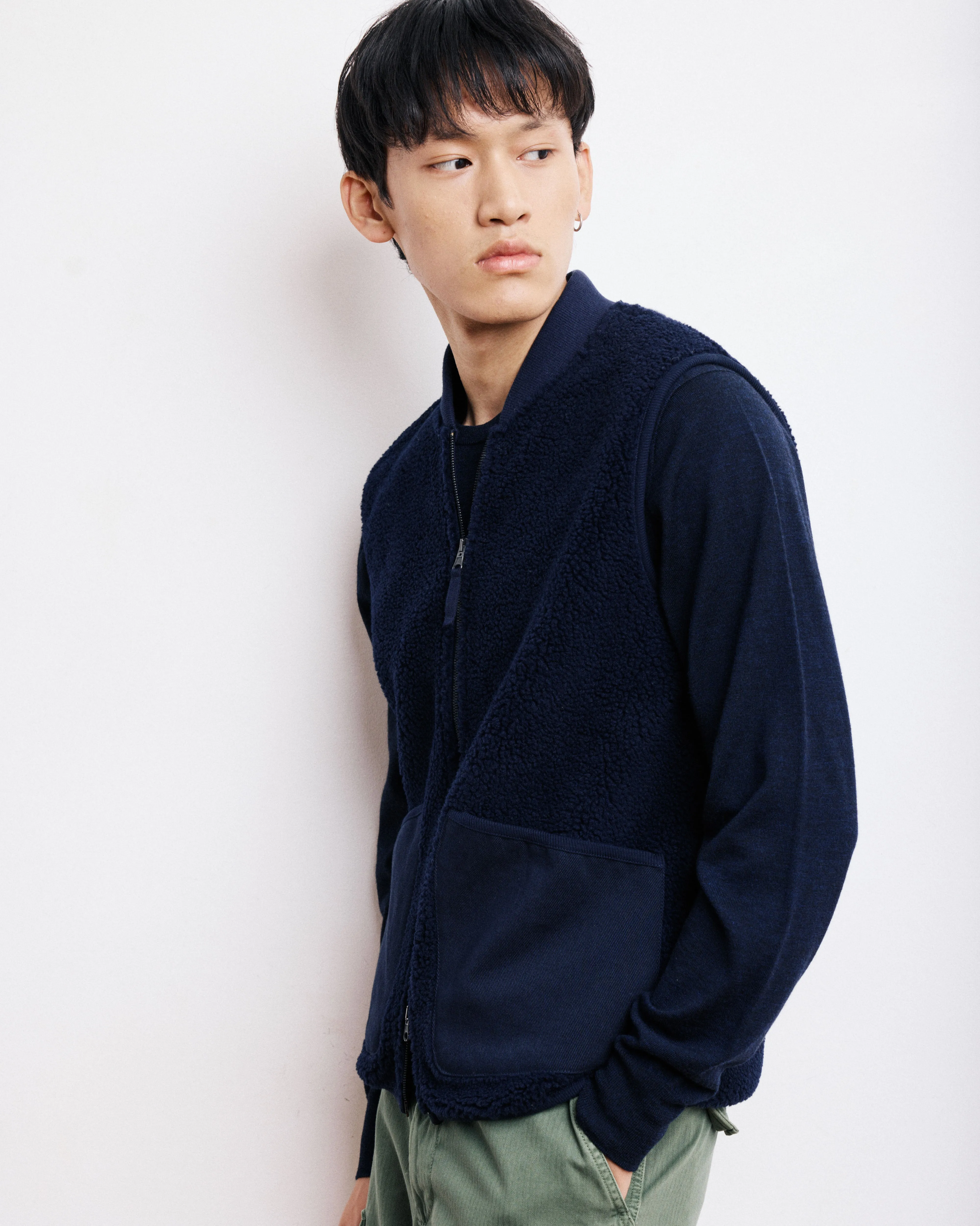 Gilet Homme en Sherpa Bleu Marine sold by Hartford product image thumbnail 2