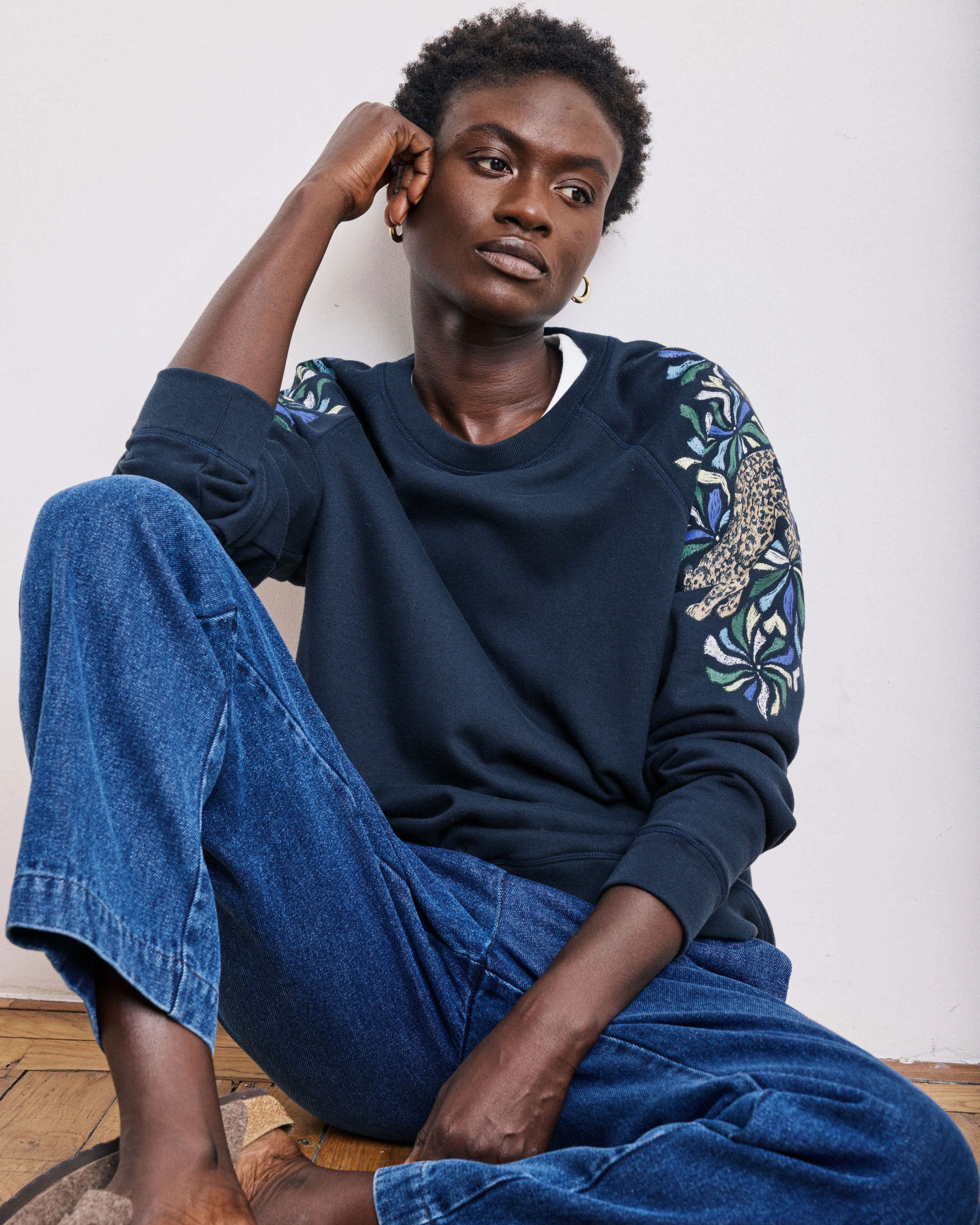 Sweatshirt Femme en Coton & Modal Bleu Nuit Taopard sold by Hartford