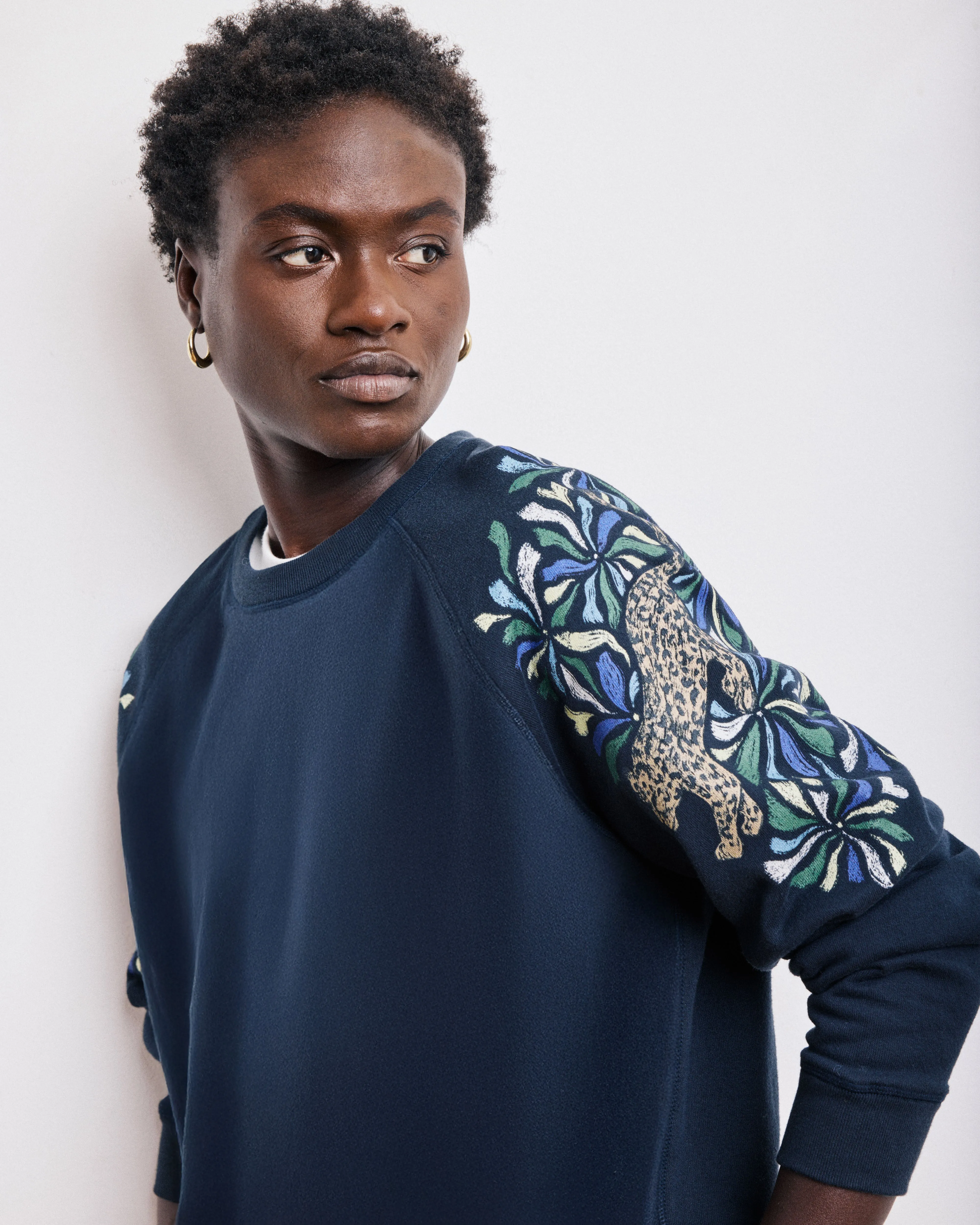 Sweatshirt Femme en Coton & Modal Bleu Nuit Taopard sold by Hartford product image thumbnail 3