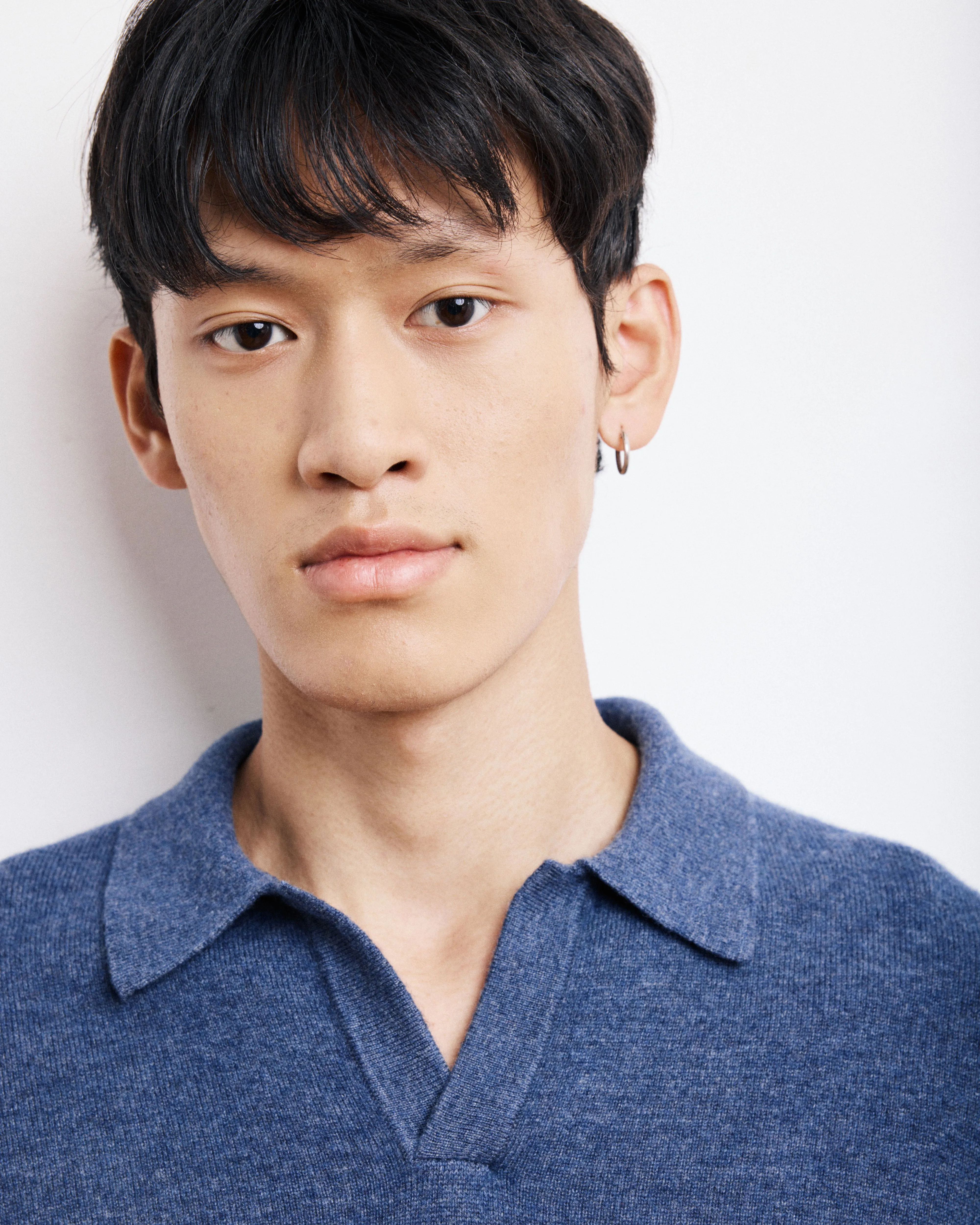 Pull Col Polo Homme en Laine & Cachemire Bleu Cobalt sold by Hartford product image thumbnail 3