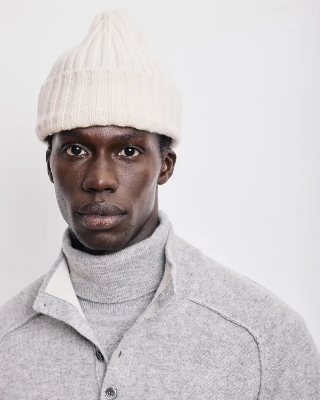 Bonnet Homme en Laine & Cachemire Ecru sold by Hartford