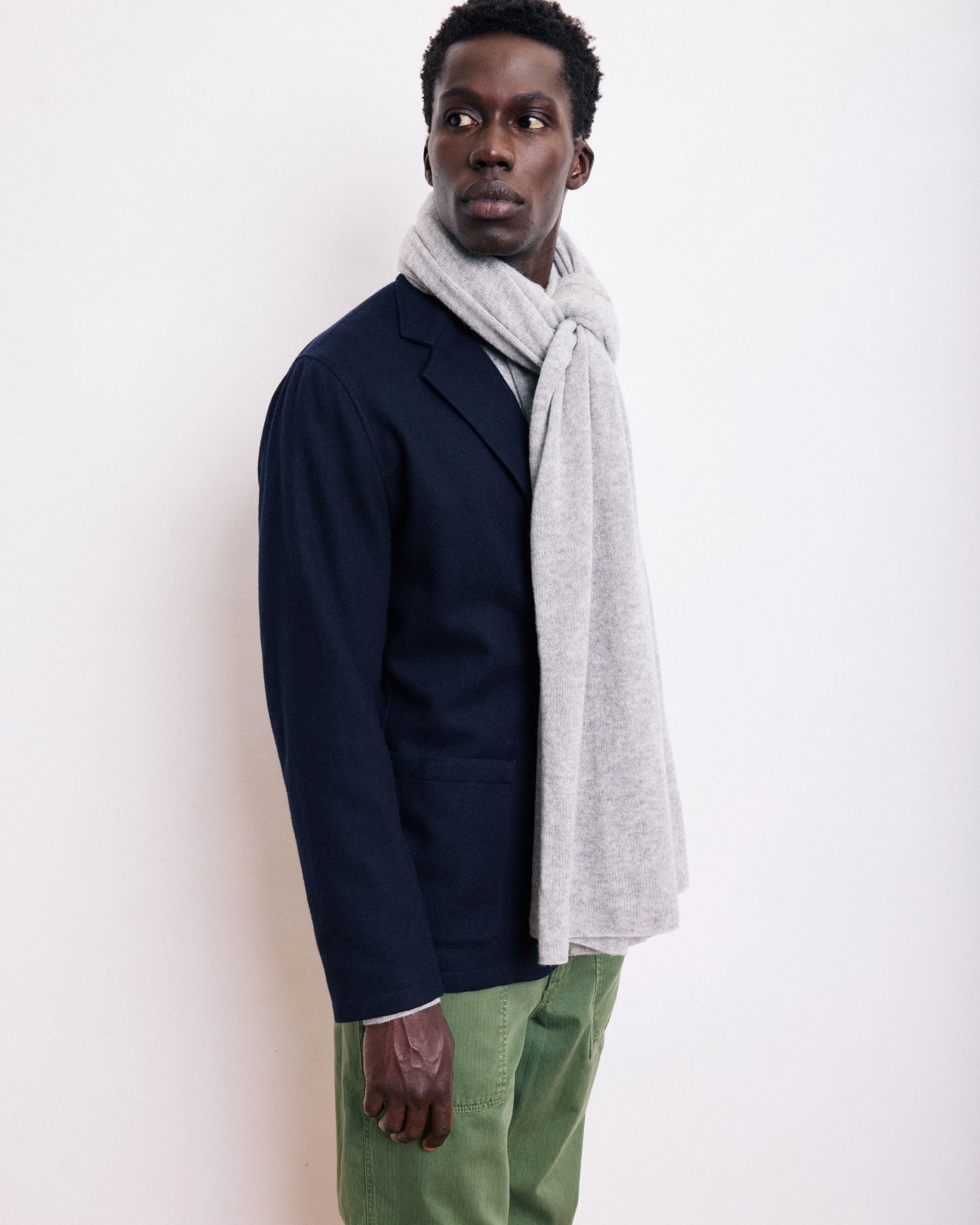 Echarpe Homme en Laine & Cachemire Gris Chiné sold by Hartford product image thumbnail 2