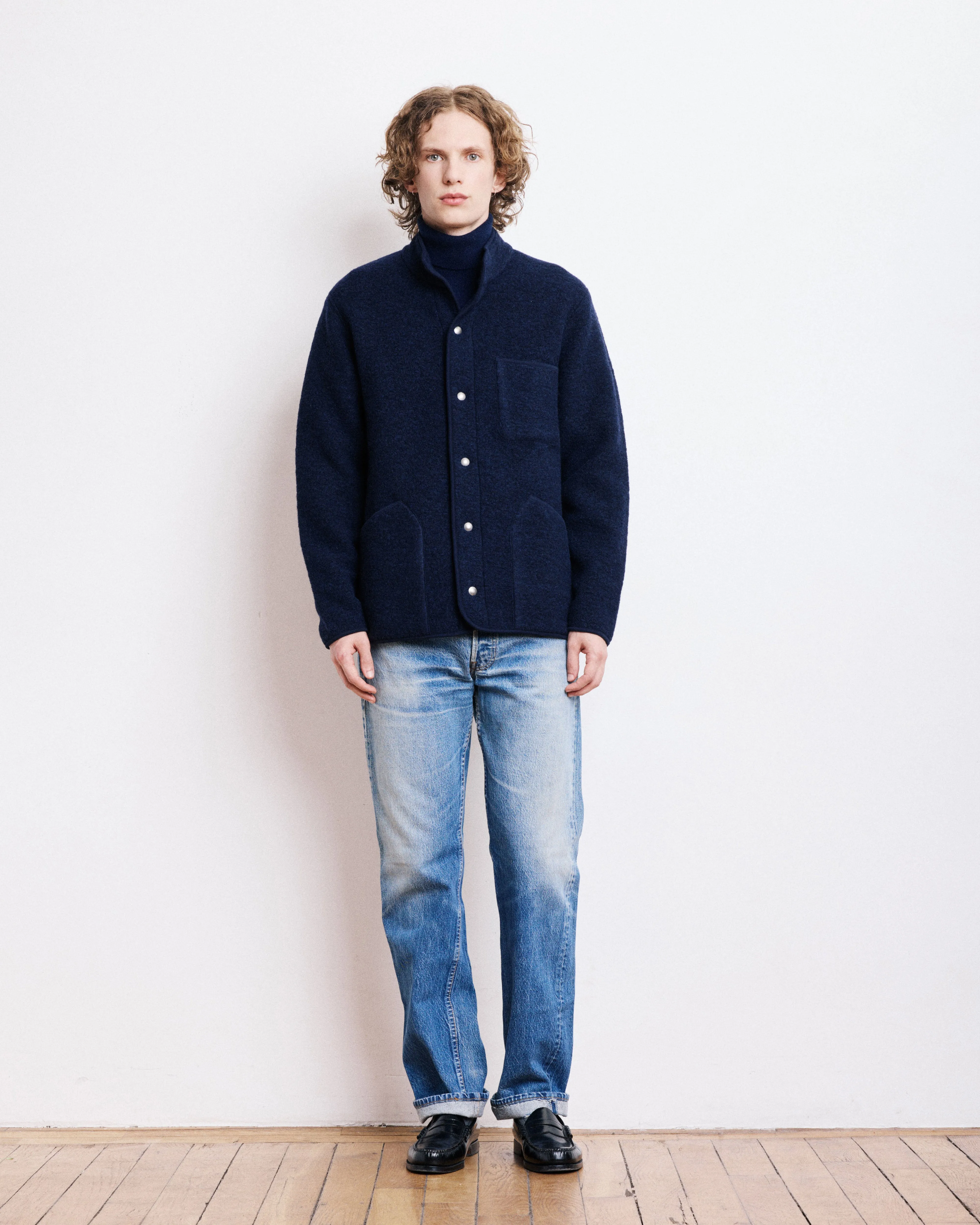 Veste Homme en Laine Bouillie Bleu Marine Jock sold by Hartford product image thumbnail 2