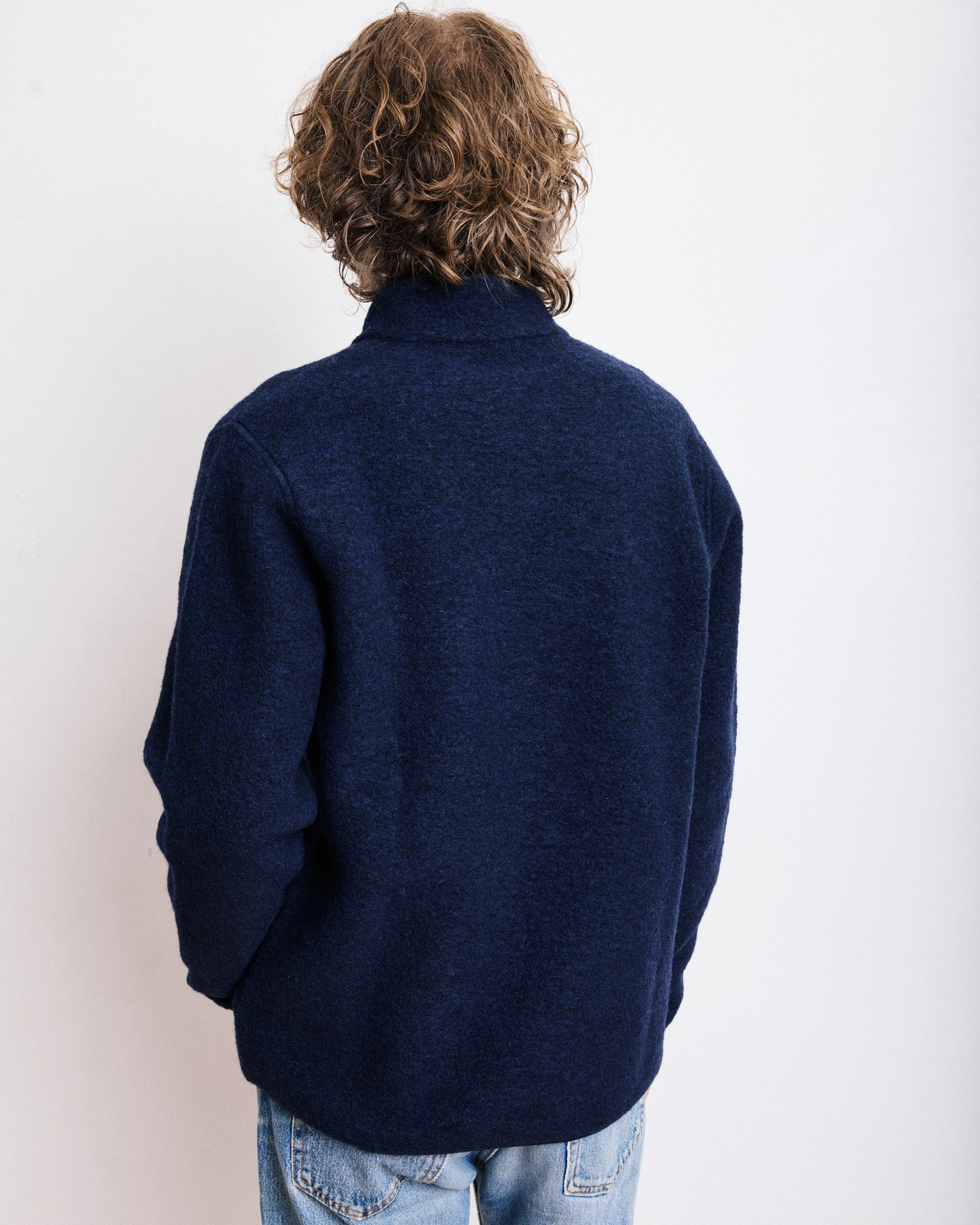 Veste Homme en Laine Bouillie Bleu Marine Jock sold by Hartford product image thumbnail 3