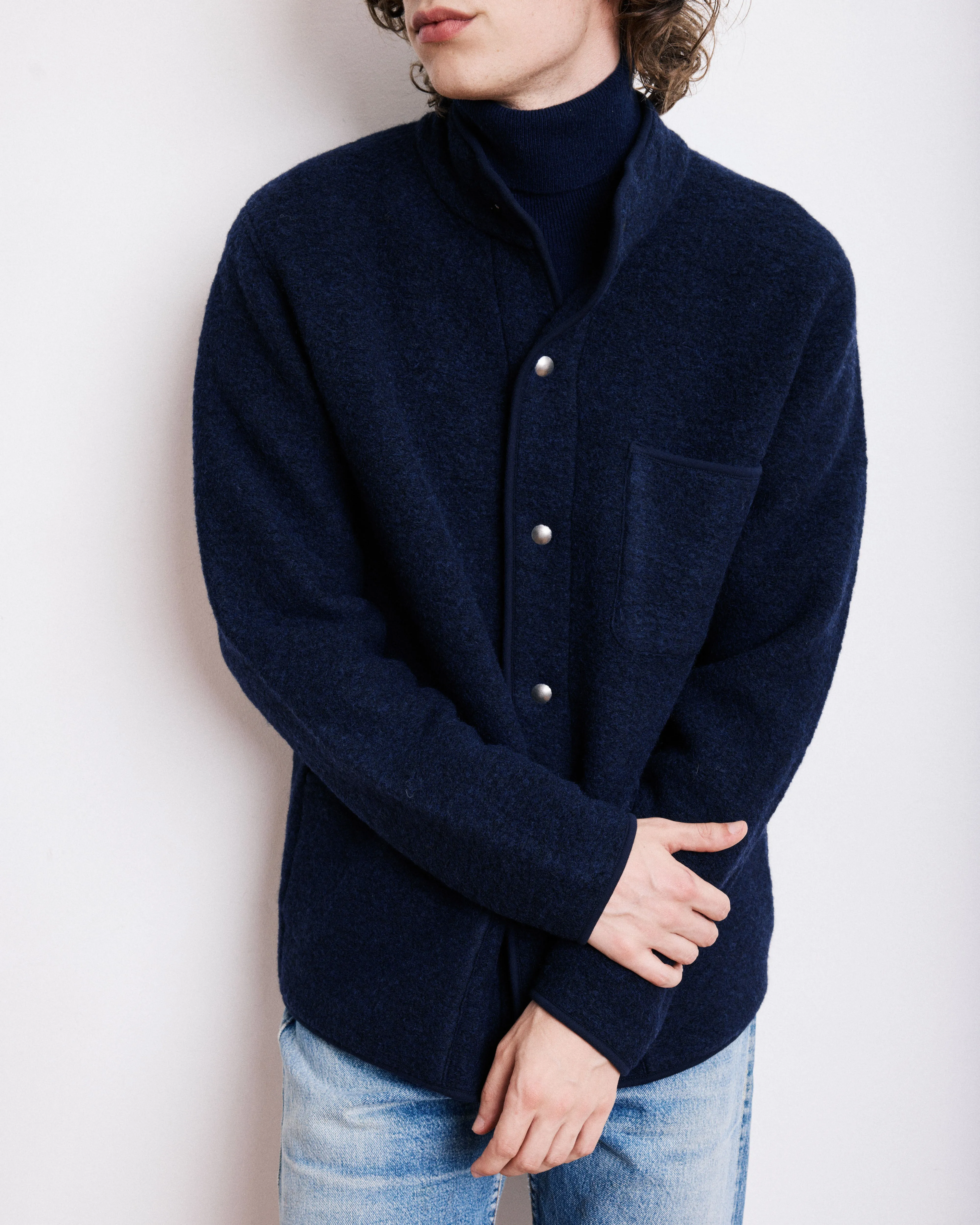 Veste Homme en Laine Bouillie Bleu Marine Jock sold by Hartford product image thumbnail 4