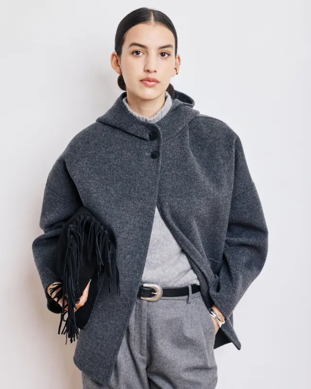 Manteau Femme en Laine Double Face Anthracite Vesper sold by Hartford