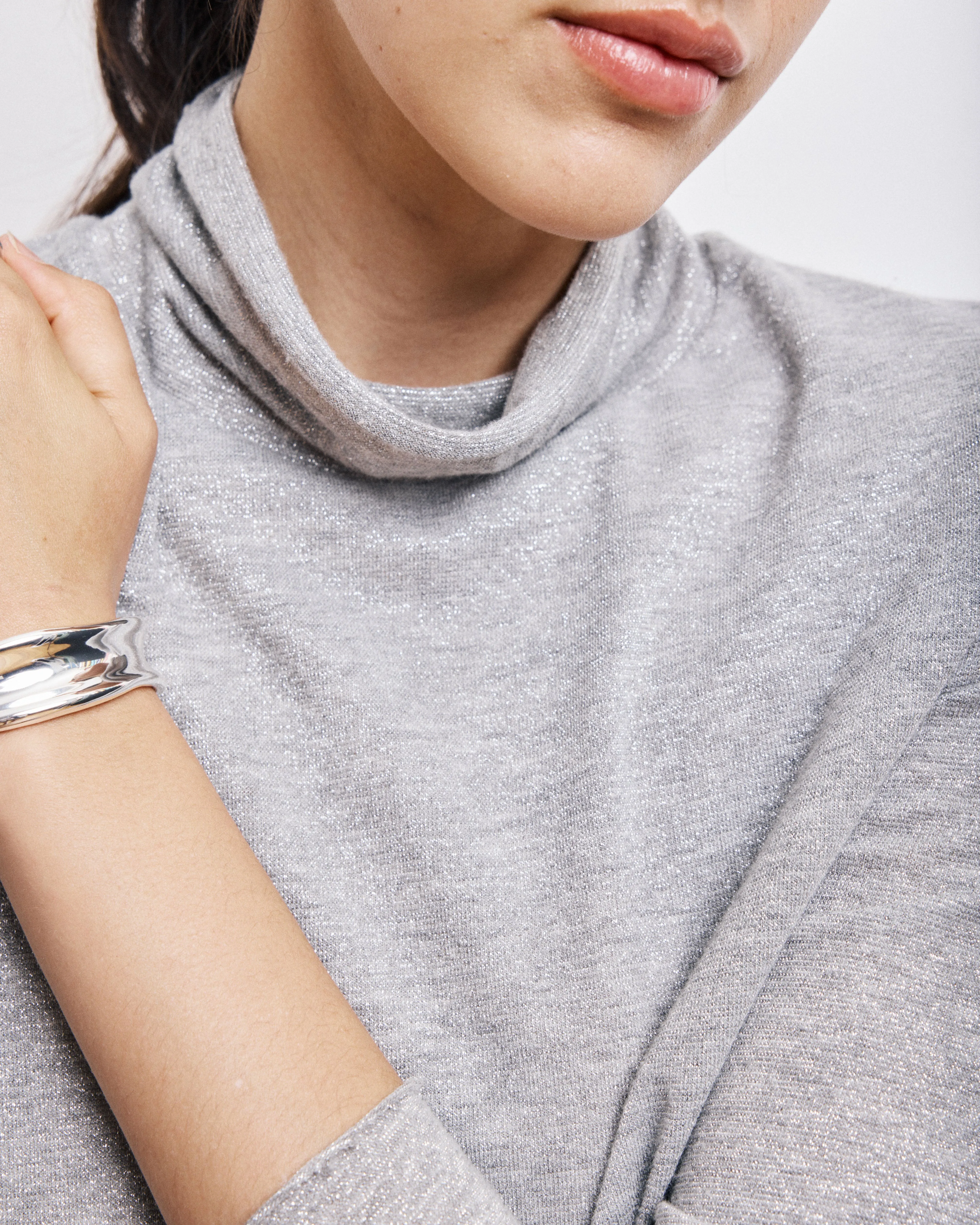 T-Shirt Femme en Coton & Modal Lurex Gris Tylak sold by Hartford product image thumbnail 3