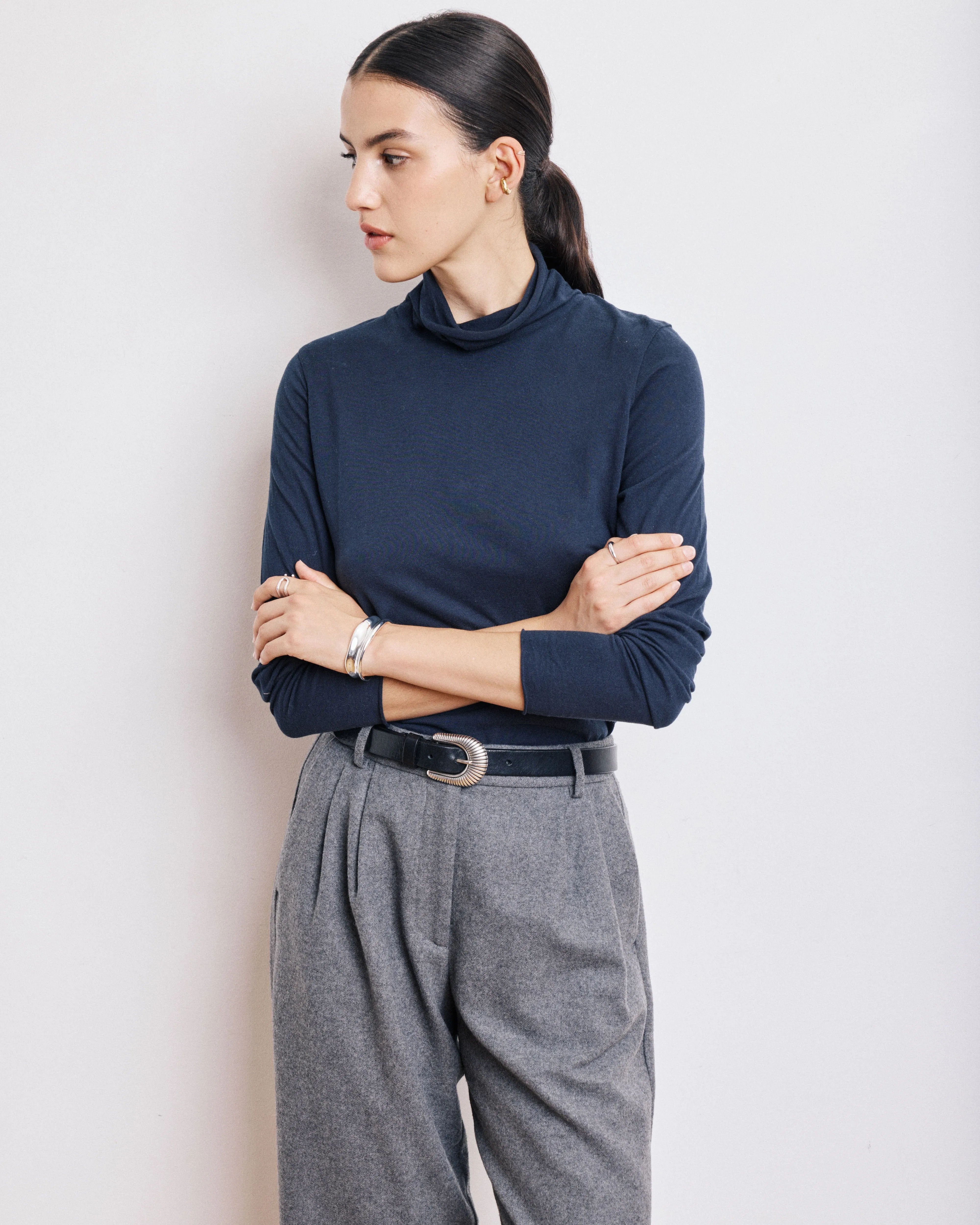 T-Shirt Femme en Coton & Modal Bleu Nuit Typic sold by Hartford product image thumbnail 2