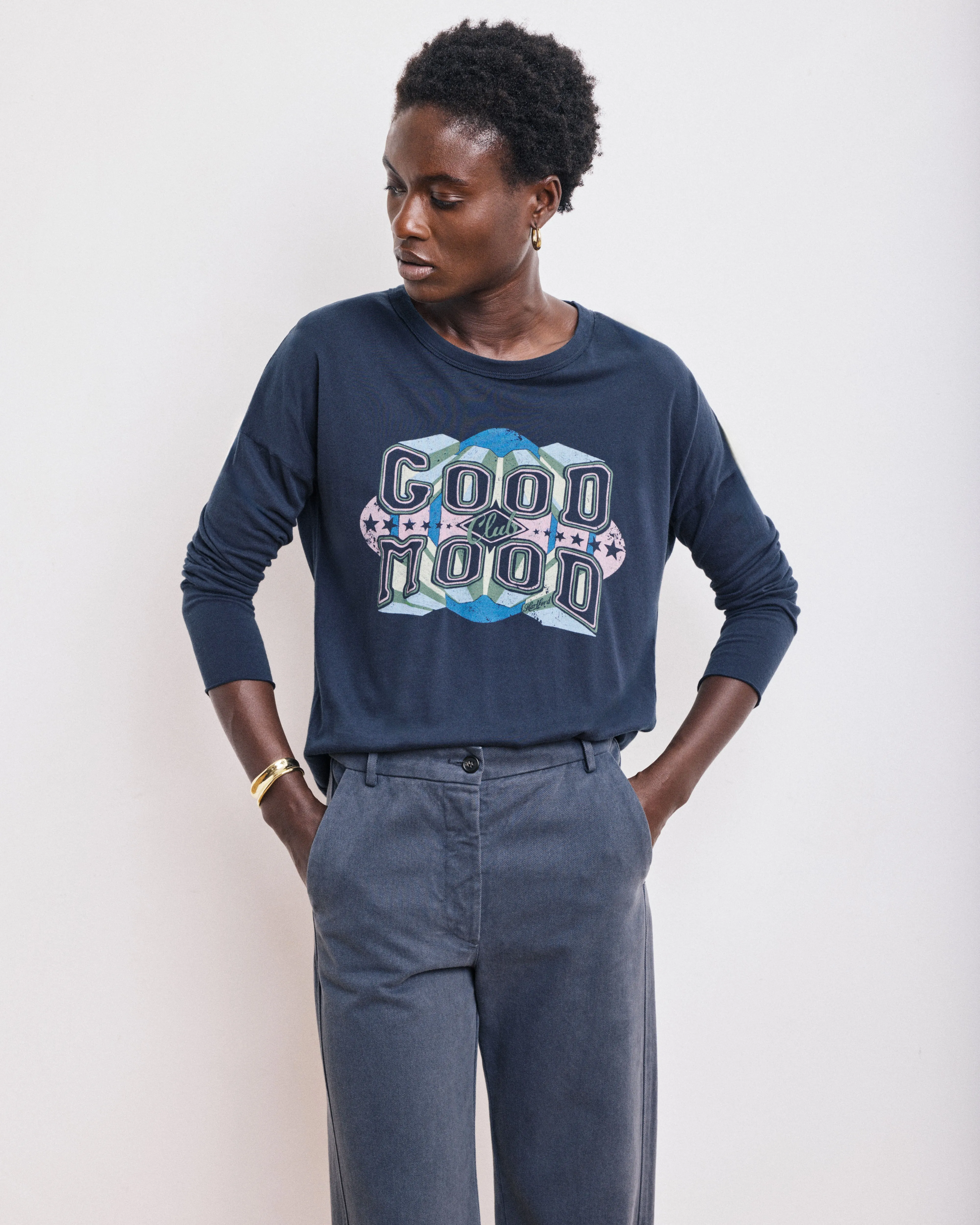 T-Shirt Femme en Coton & Modal Bleu Nuit Tagood sold by Hartford