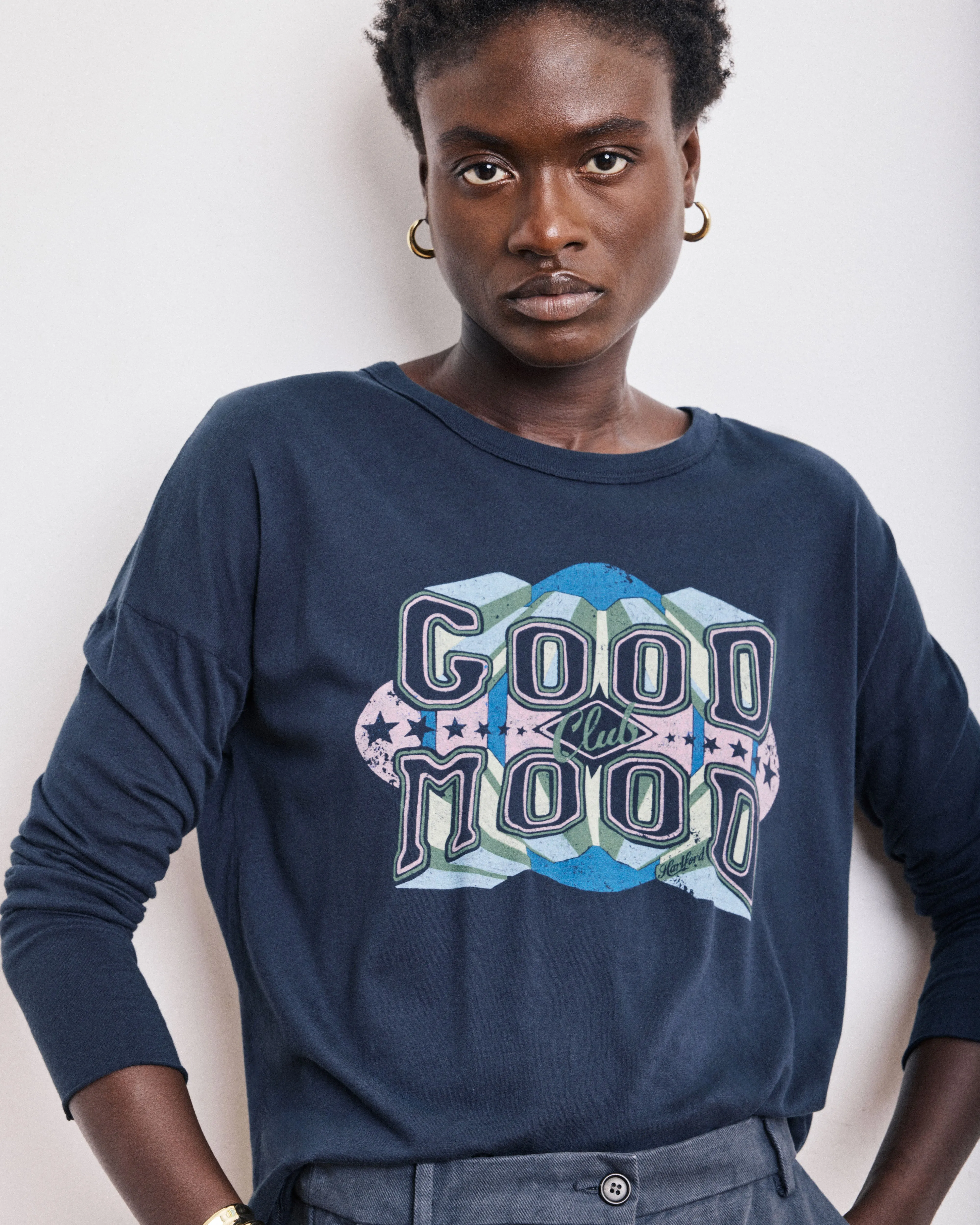 T-Shirt Femme en Coton & Modal Bleu Nuit Tagood sold by Hartford product image thumbnail 2