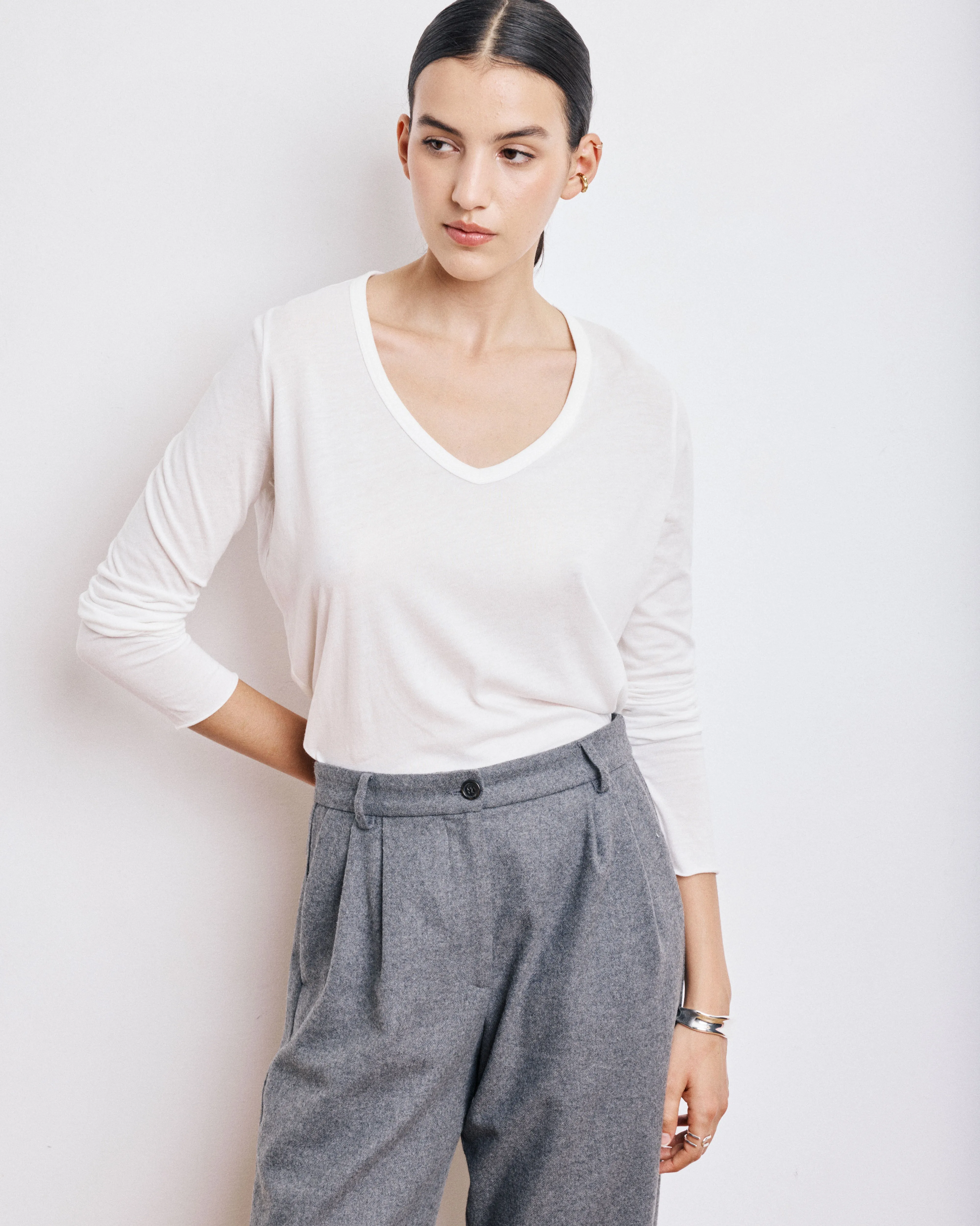 T-Shirt Femme en Coton & Modal Ecru Tibet sold by Hartford