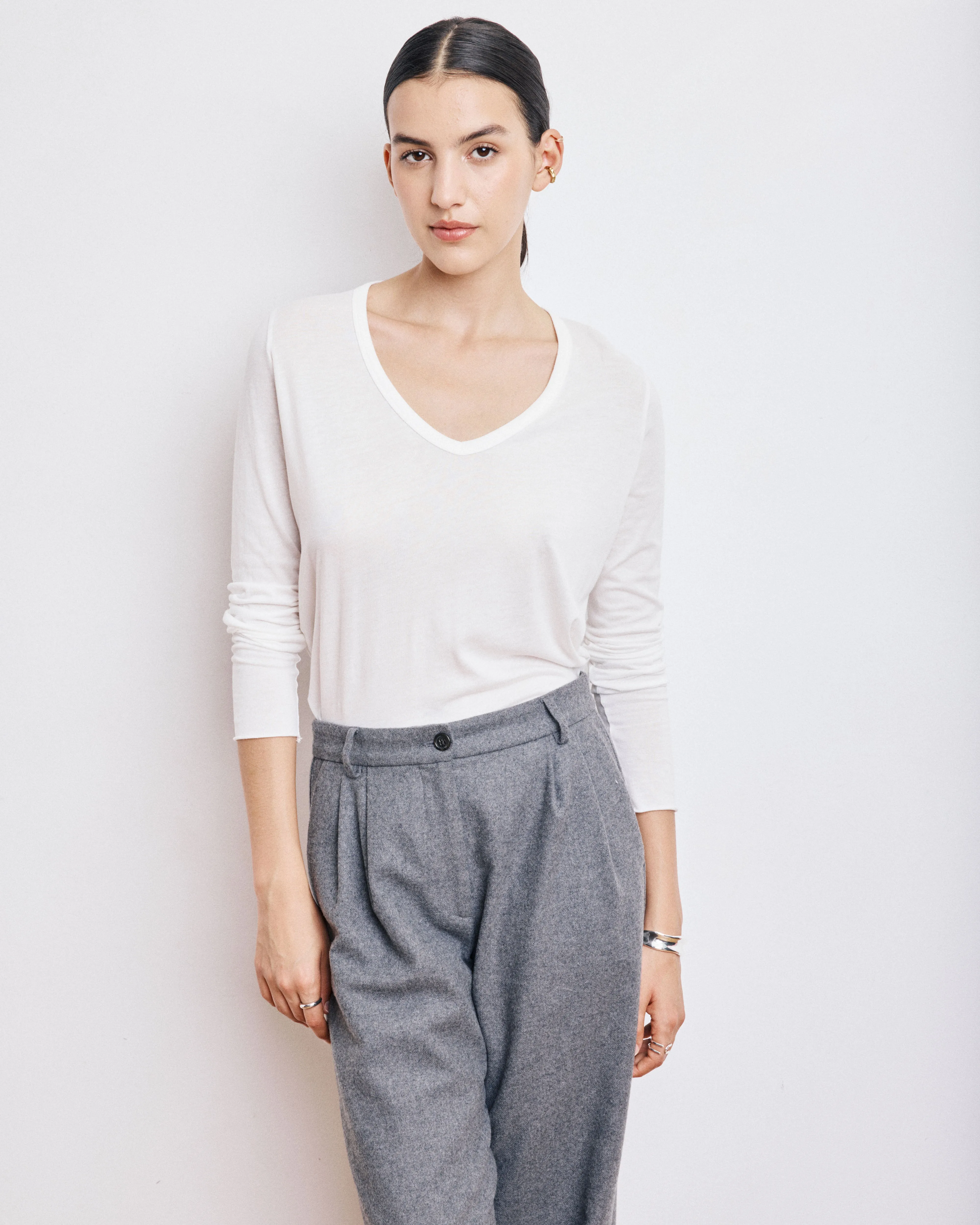 T-Shirt Femme en Coton & Modal Ecru Tibet sold by Hartford product image thumbnail 2