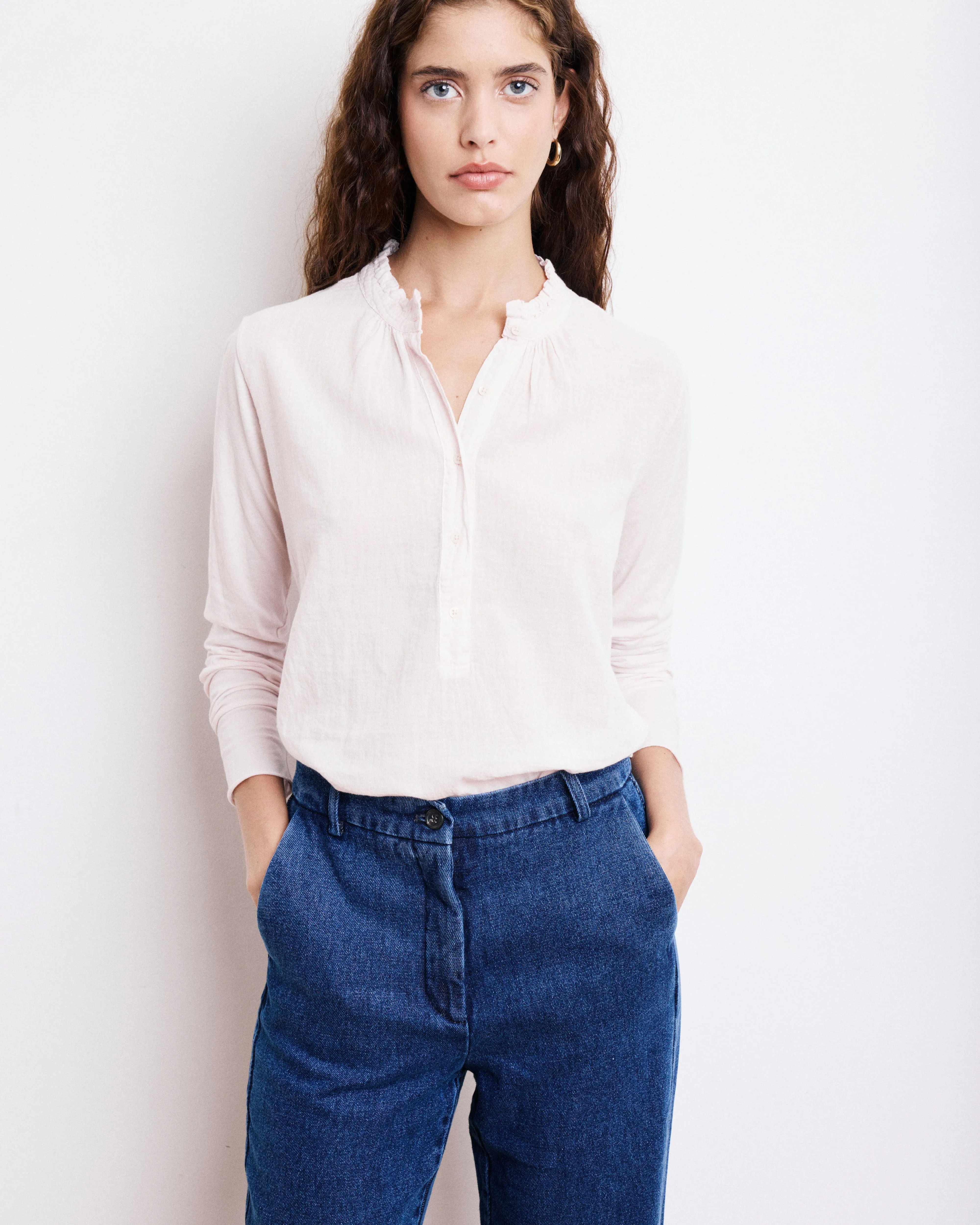 T-Shirt Femme en Coton Bi-Matière Rose pâle Tumy sold by Hartford product image thumbnail 2