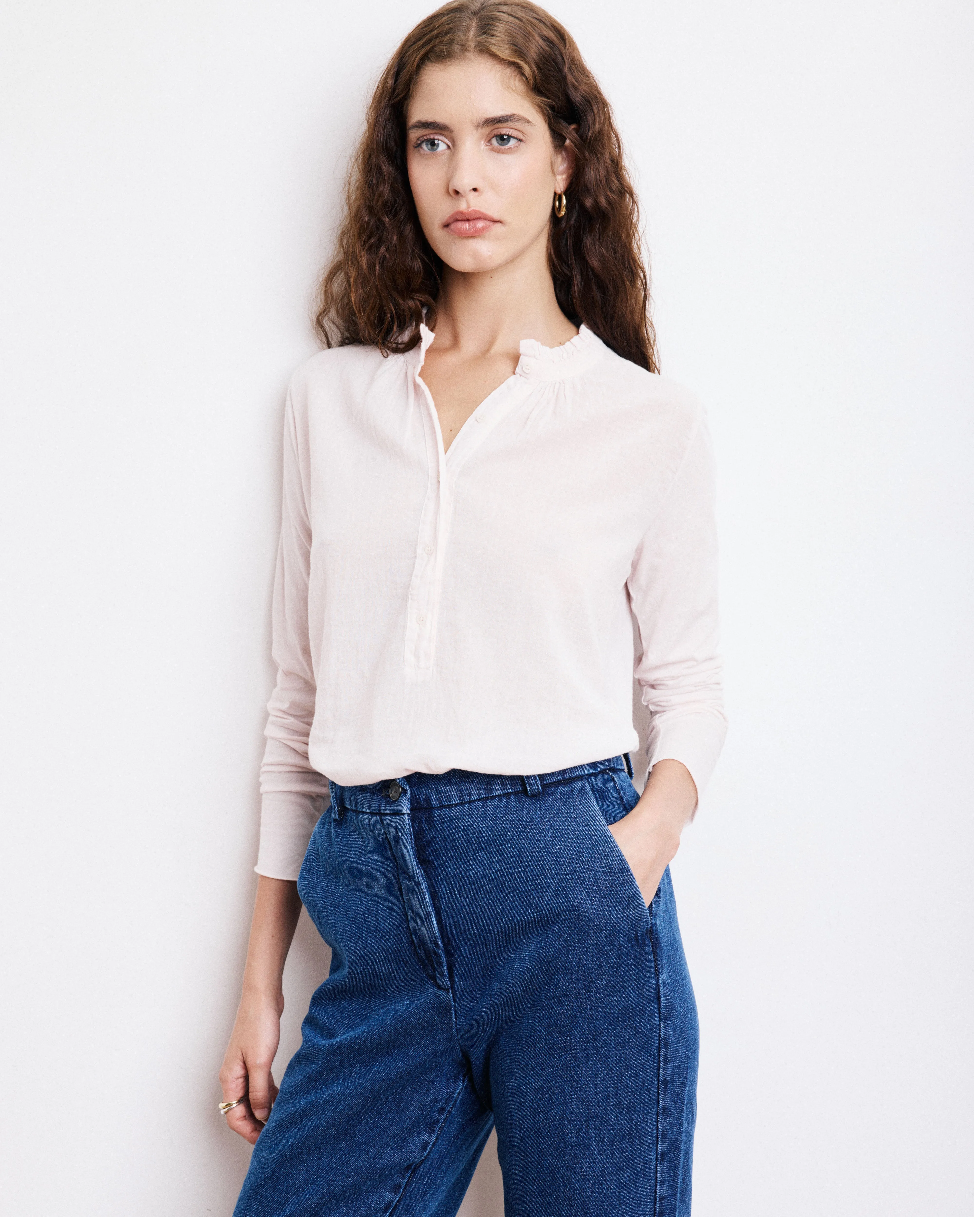 T-Shirt Femme en Coton Bi-Matière Rose pâle Tumy sold by Hartford