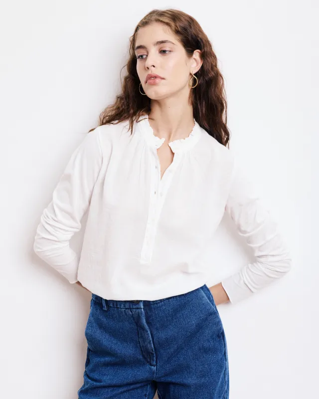 T-Shirt Femme en Coton Bi-Matière Ecru Tumy sold by Hartford