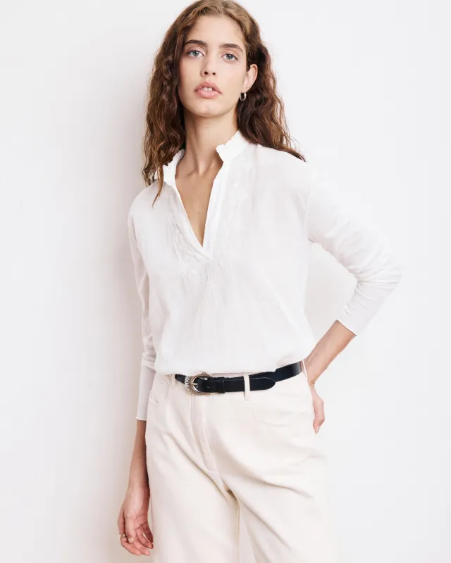 T-Shirt Femme en Coton Bi-Matière Ecru Turgan sold by Hartford