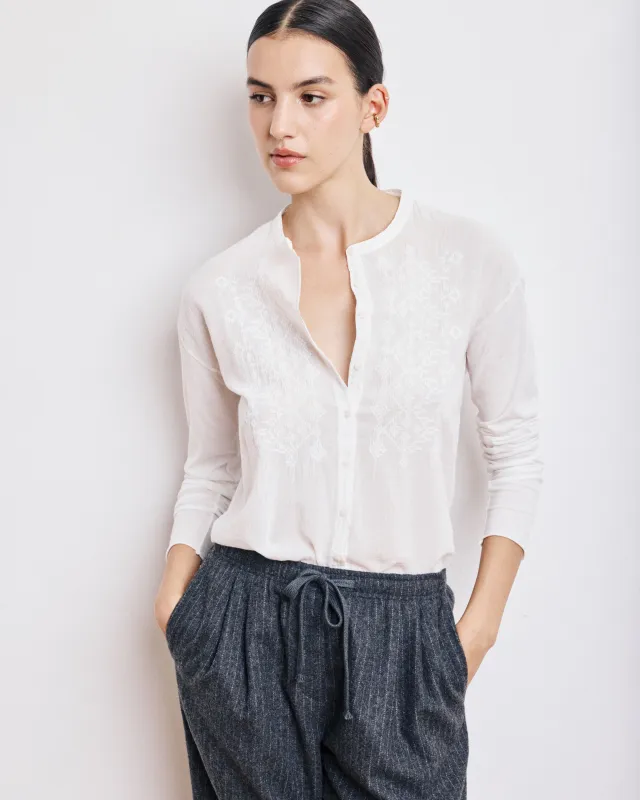 Chemise Femme en Coton Bi-Matière Ecru Taora sold by Hartford