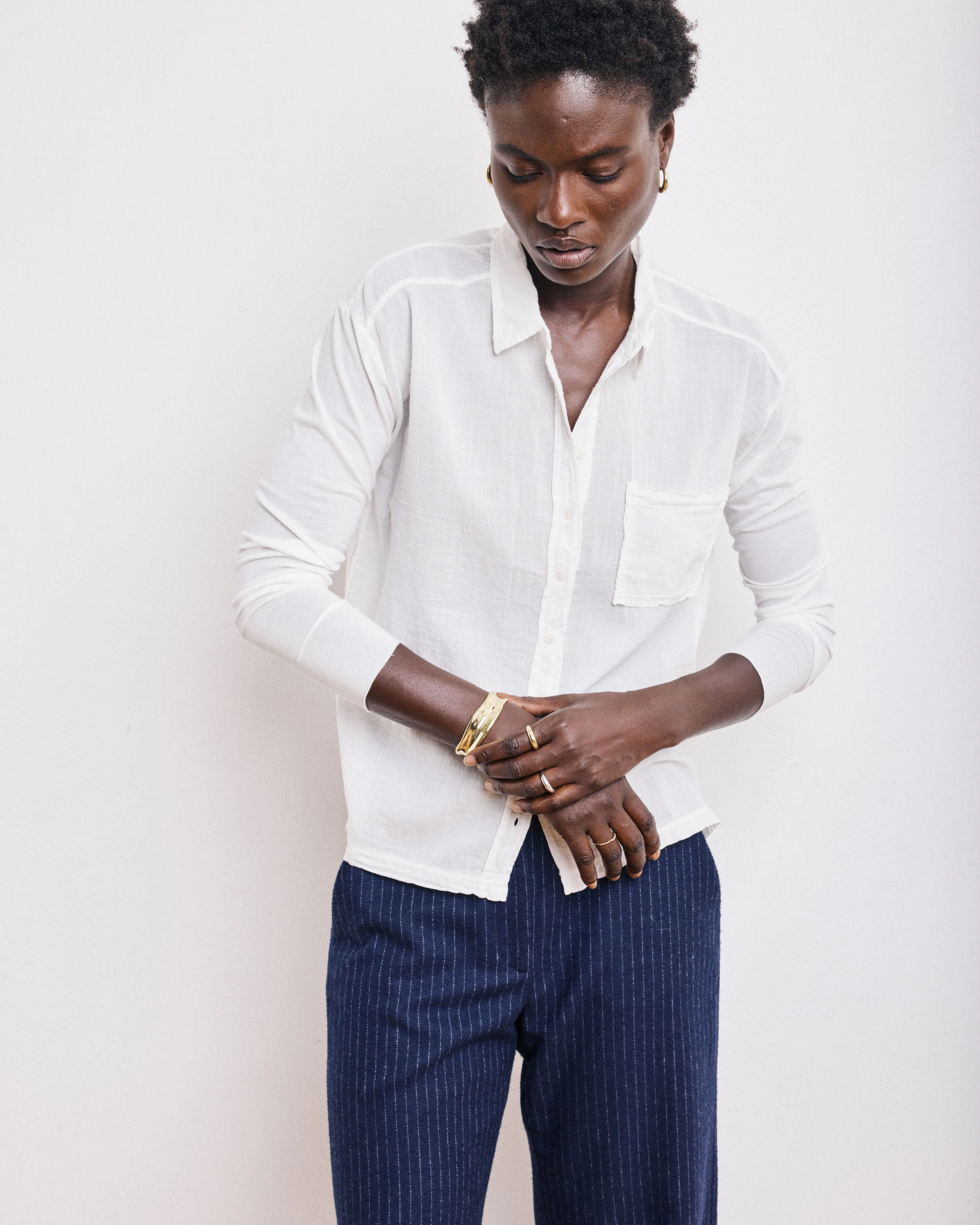 Chemise Femme en Coton Bi-Matière Ecru Tacy sold by Hartford product image thumbnail 2