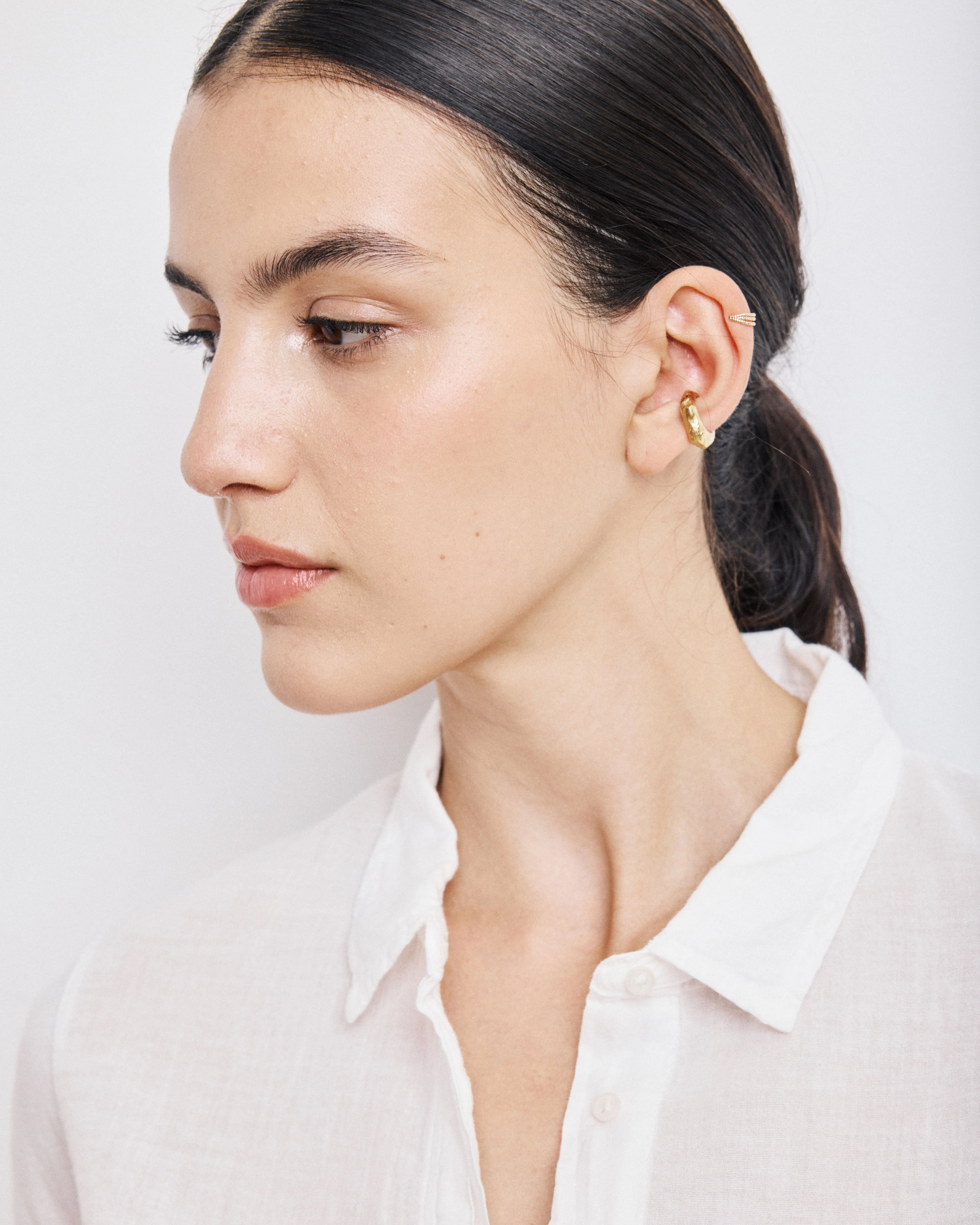 Chemise Femme en Coton Bi-Matière Ecru Tabo sold by Hartford product image thumbnail 3