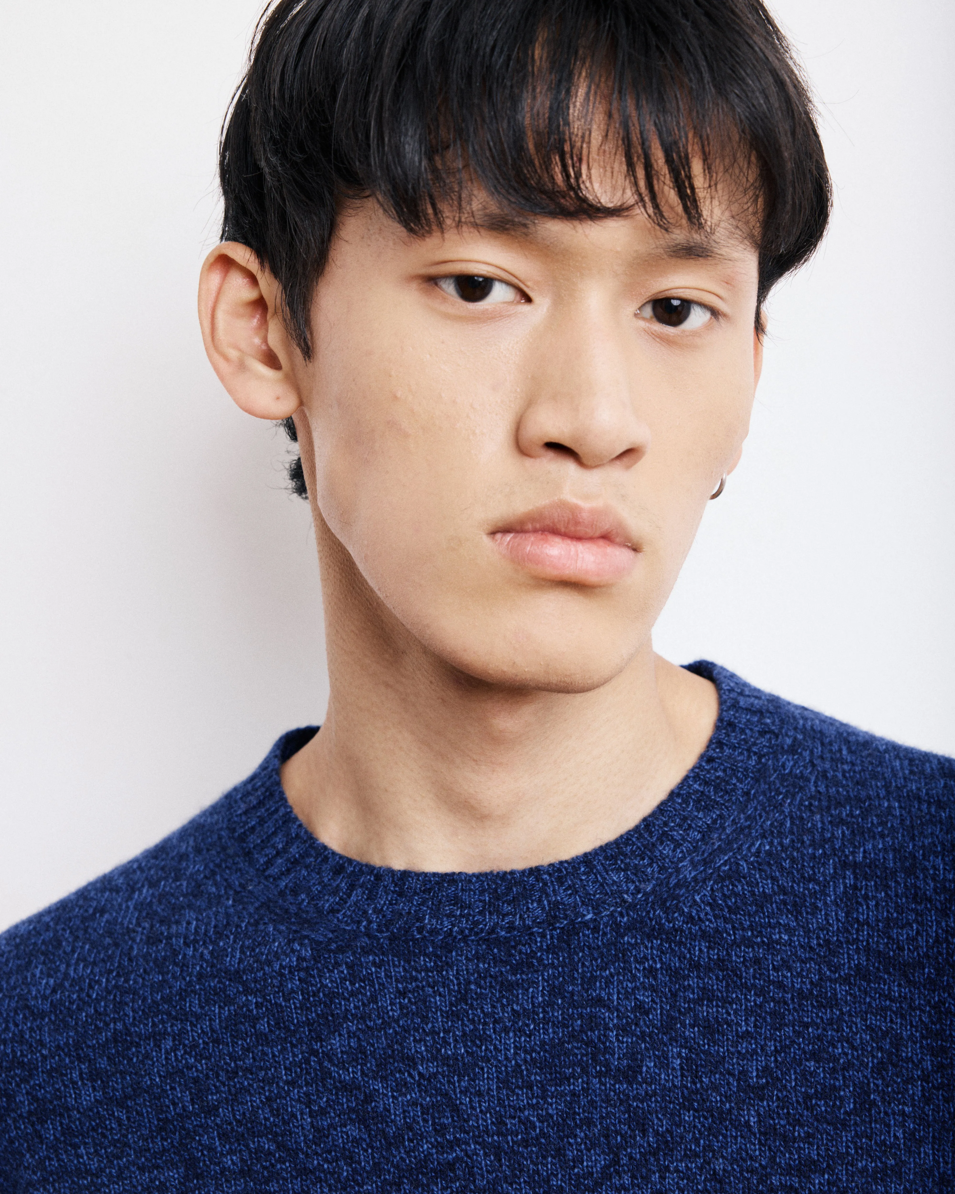 Pull Col Rond Homme en Laine Lambswool Bleu Marine sold by Hartford product image thumbnail 4