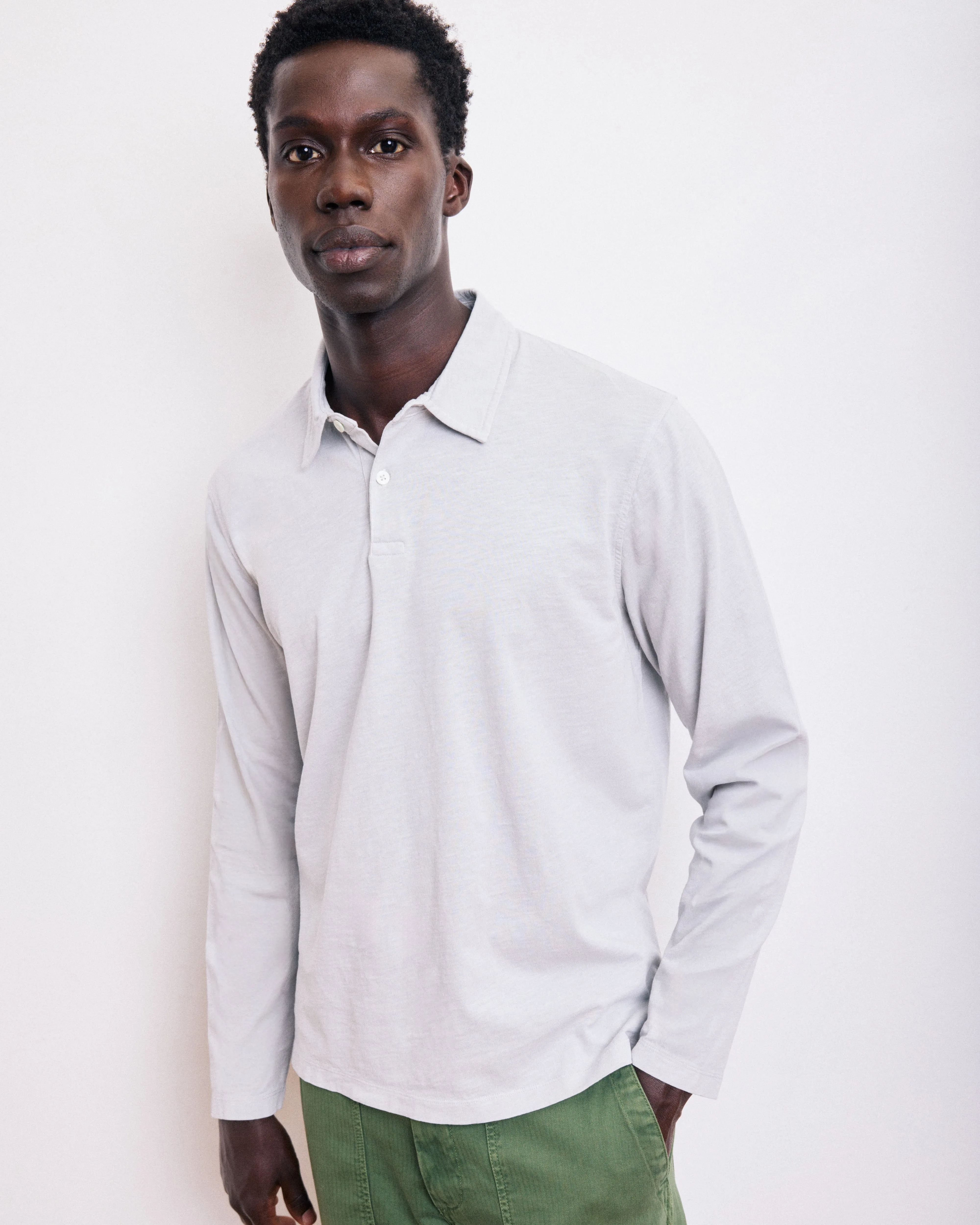 Polo Homme en Coton Slub Gris sold by Hartford product image thumbnail 3