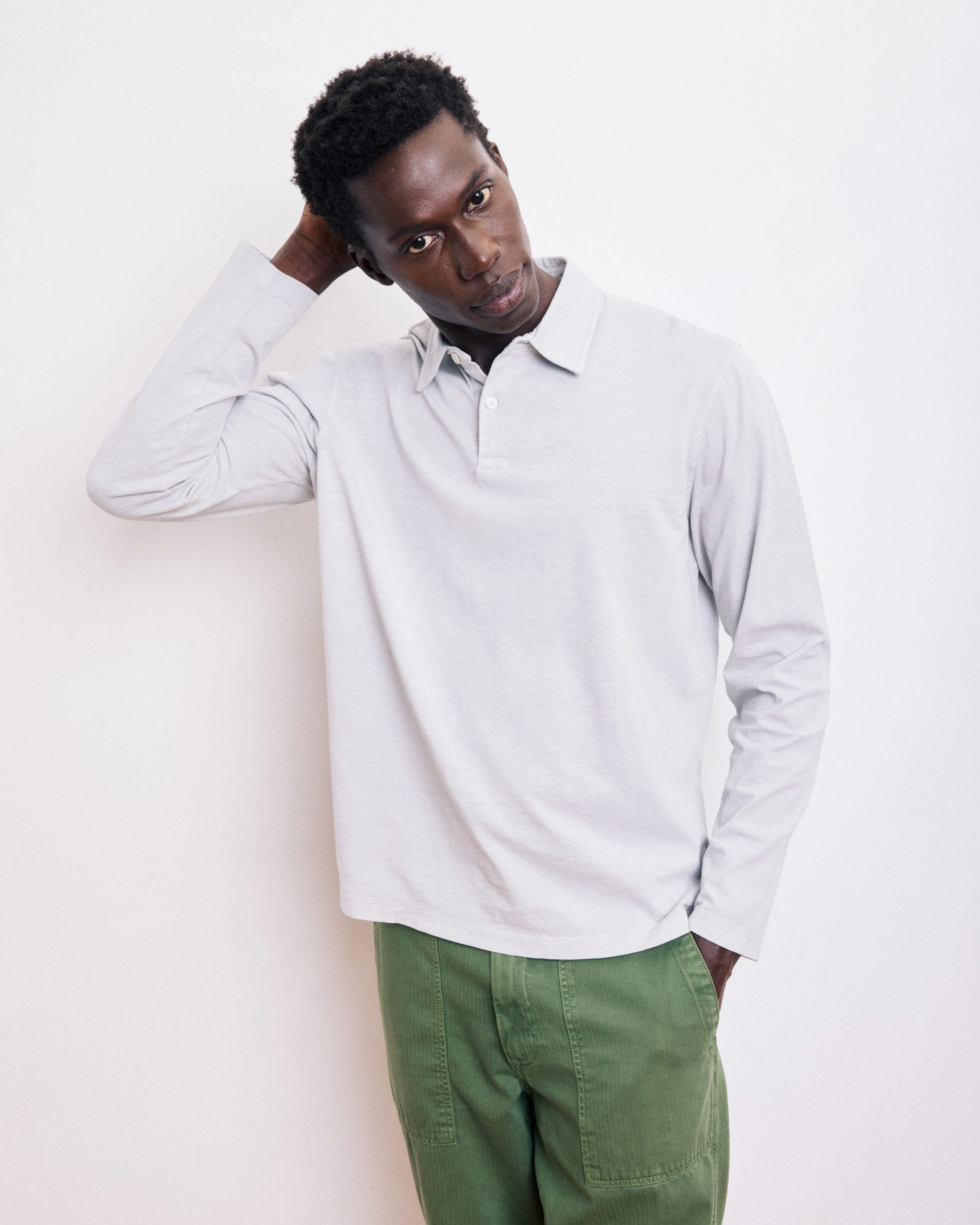 Polo Homme en Coton Slub Gris sold by Hartford