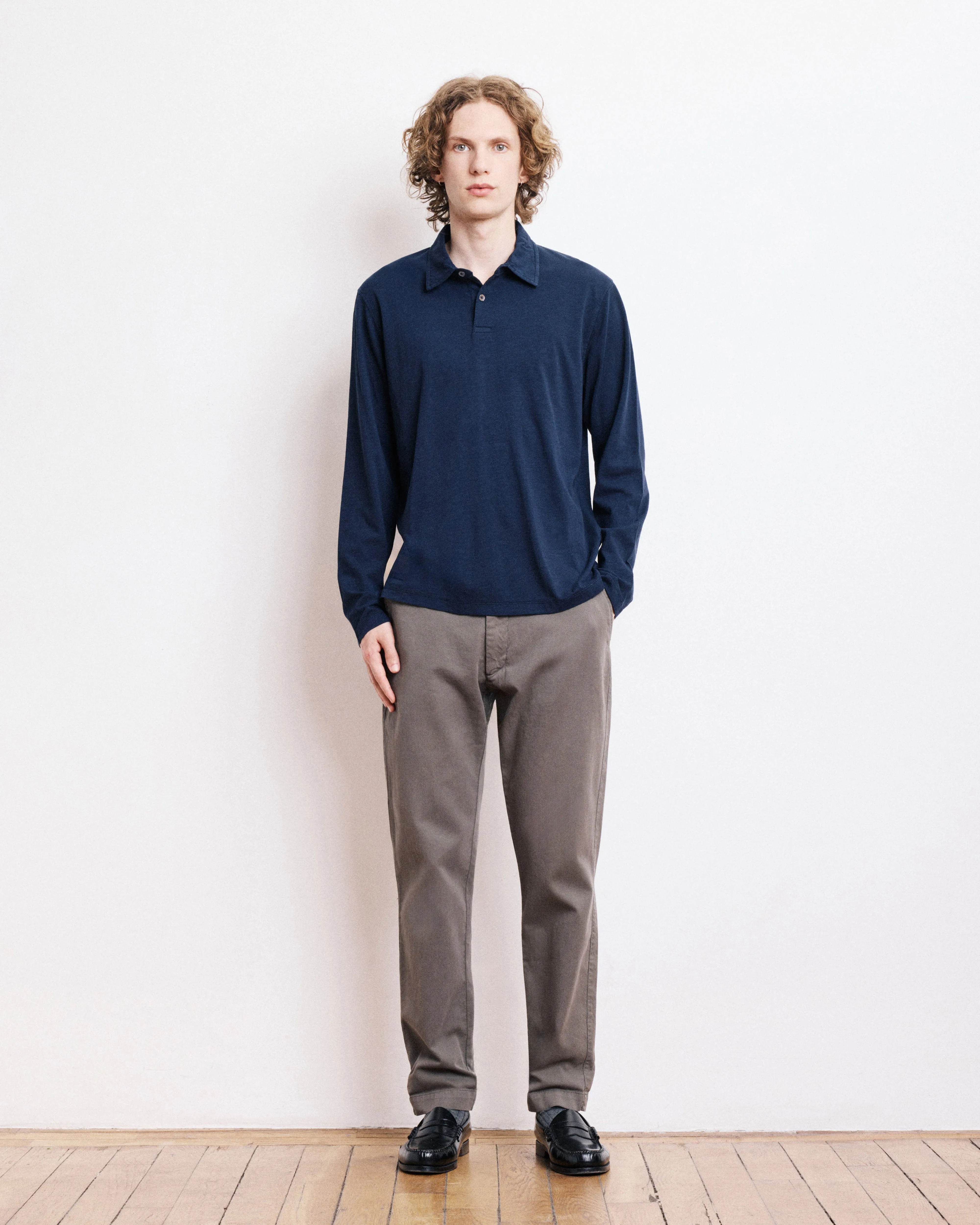 Polo Homme en Coton Slub Bleu Marine sold by Hartford product image thumbnail 2
