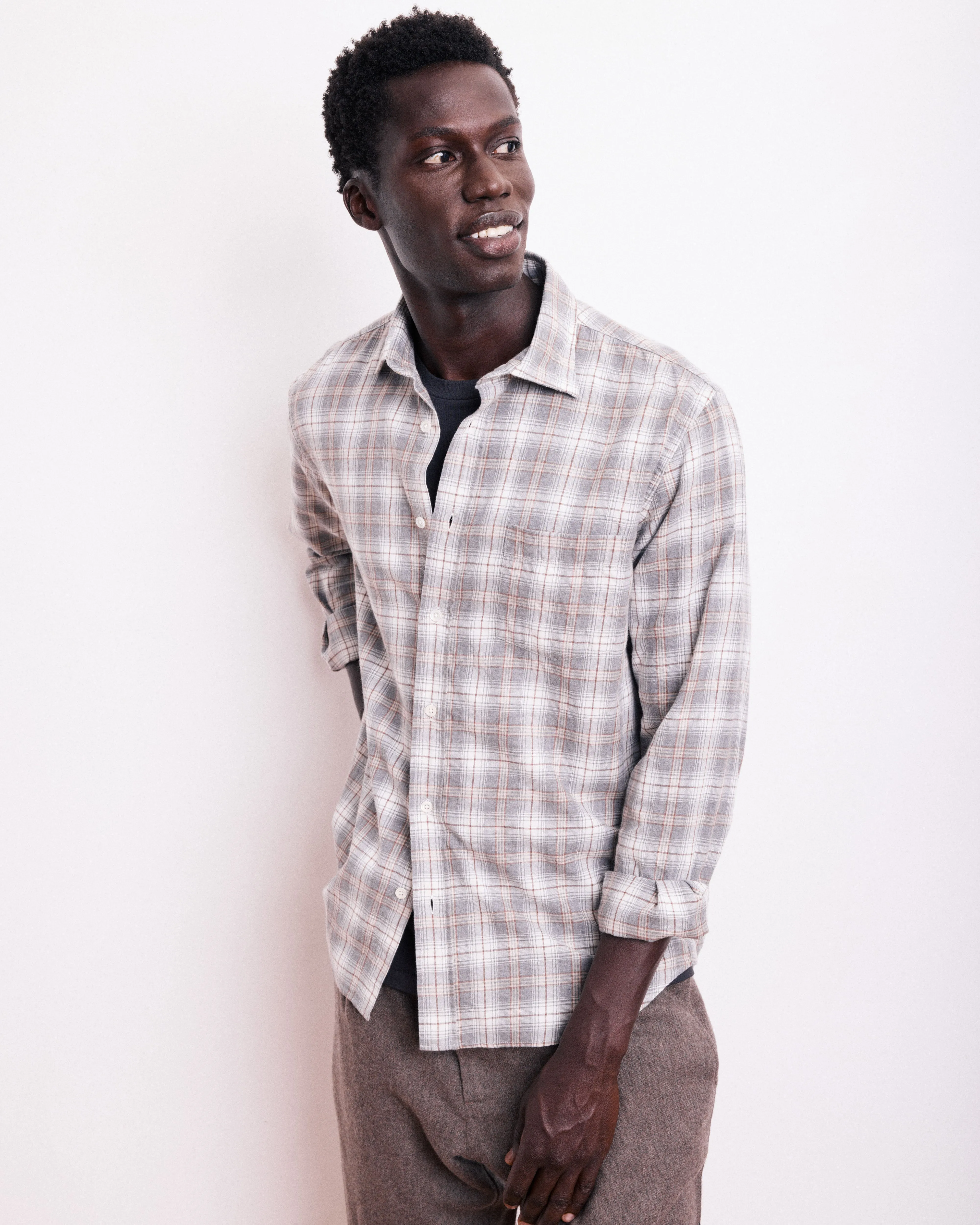 Chemise Homme en Coton à Carreaux Gris Paul sold by Hartford product image thumbnail 5