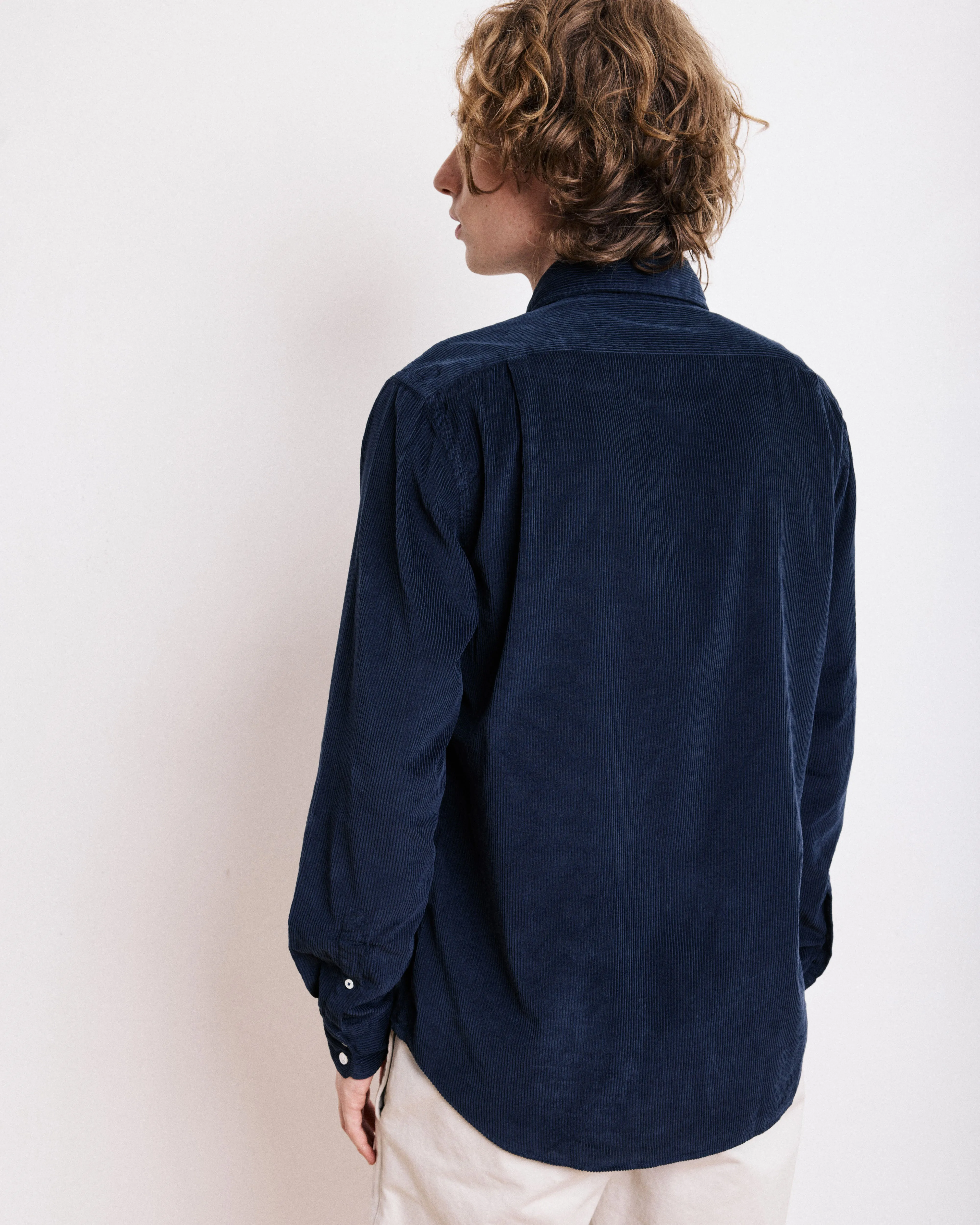 Chemise Homme en Velours Côtelé Bleu Marine Paul sold by Hartford product image thumbnail 3