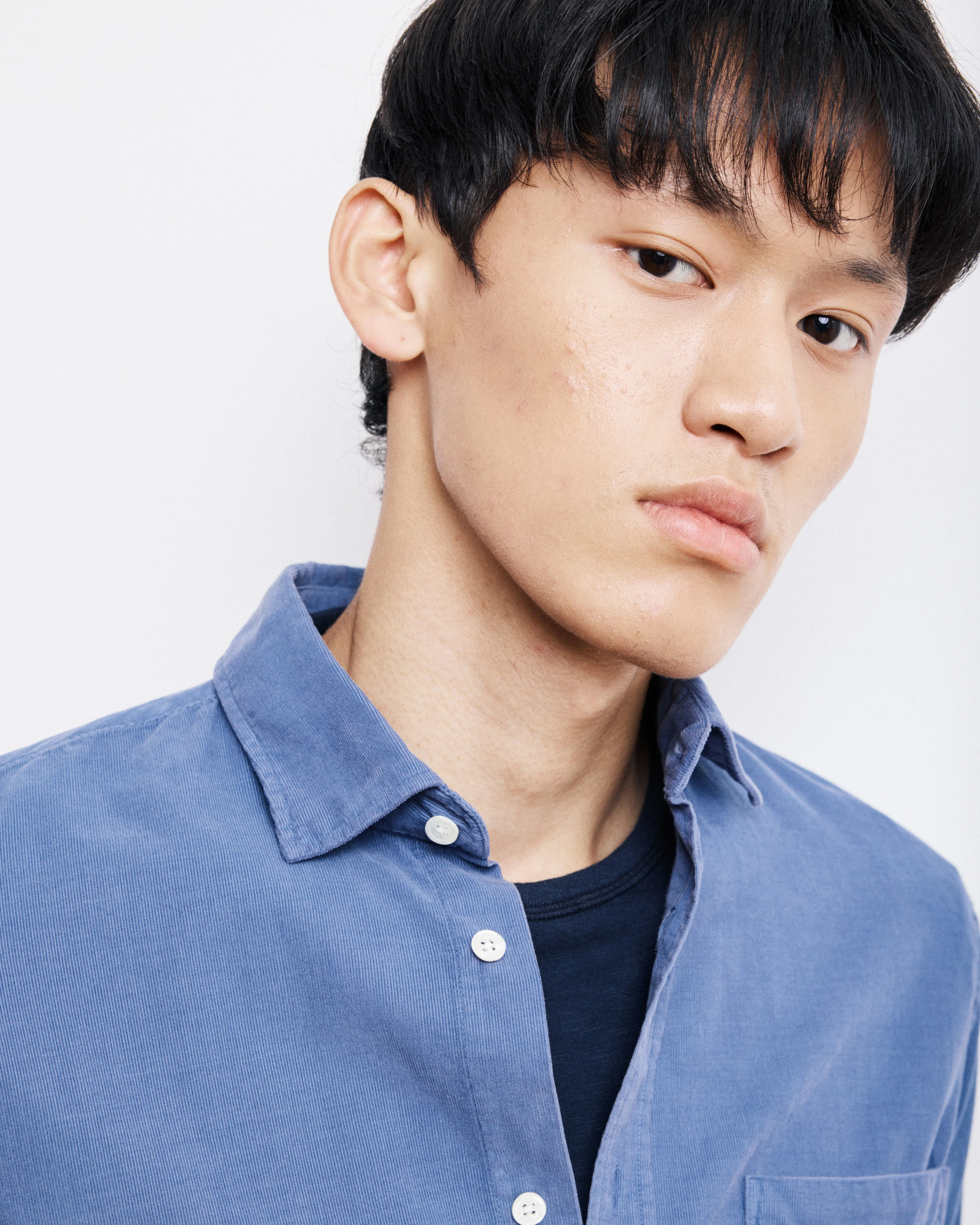 Chemise Homme en Velours Côtelé Bleu Cobalt Storm sold by Hartford product image thumbnail 2