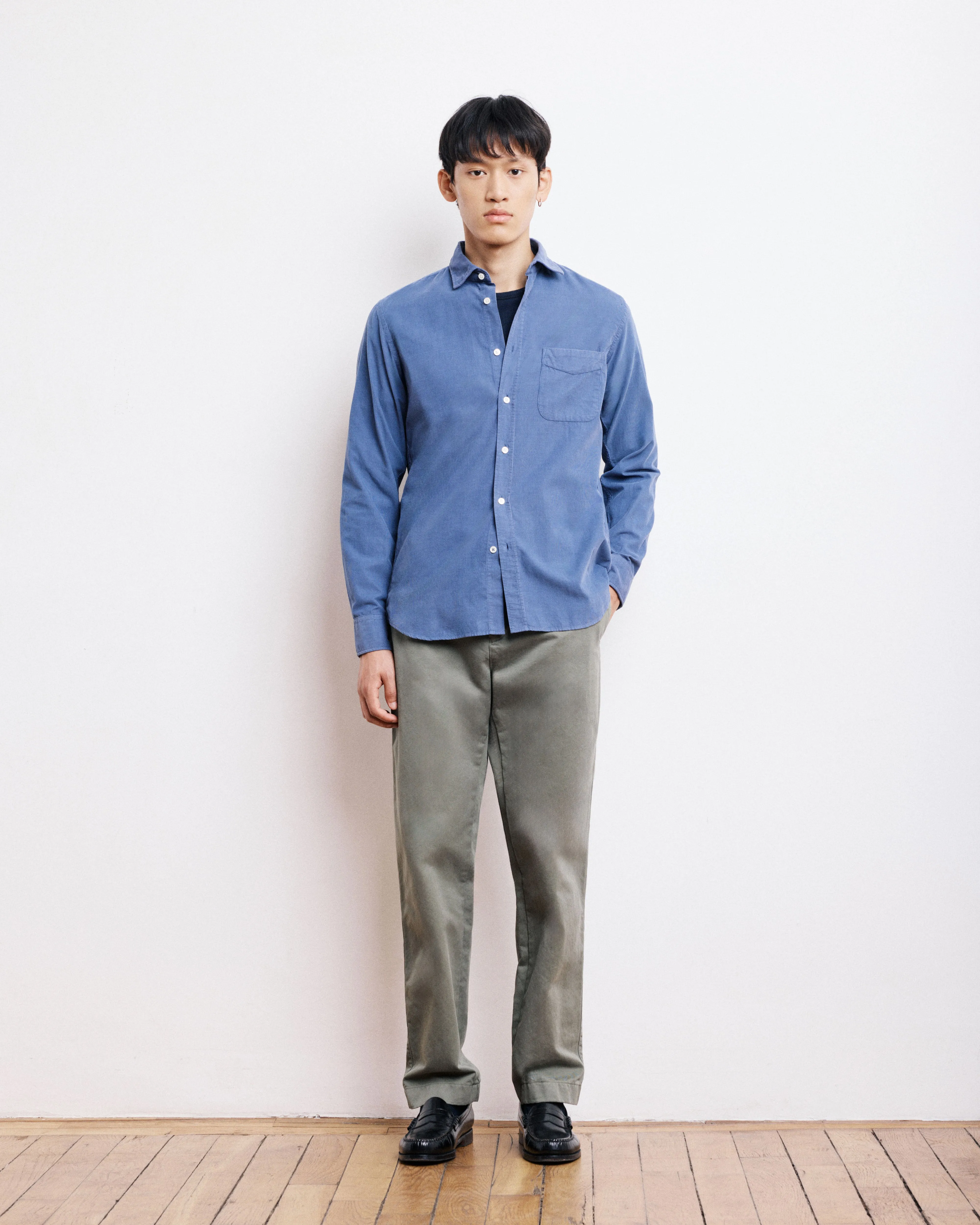 Chemise Homme en Velours Côtelé Bleu Cobalt Storm sold by Hartford product image thumbnail 4