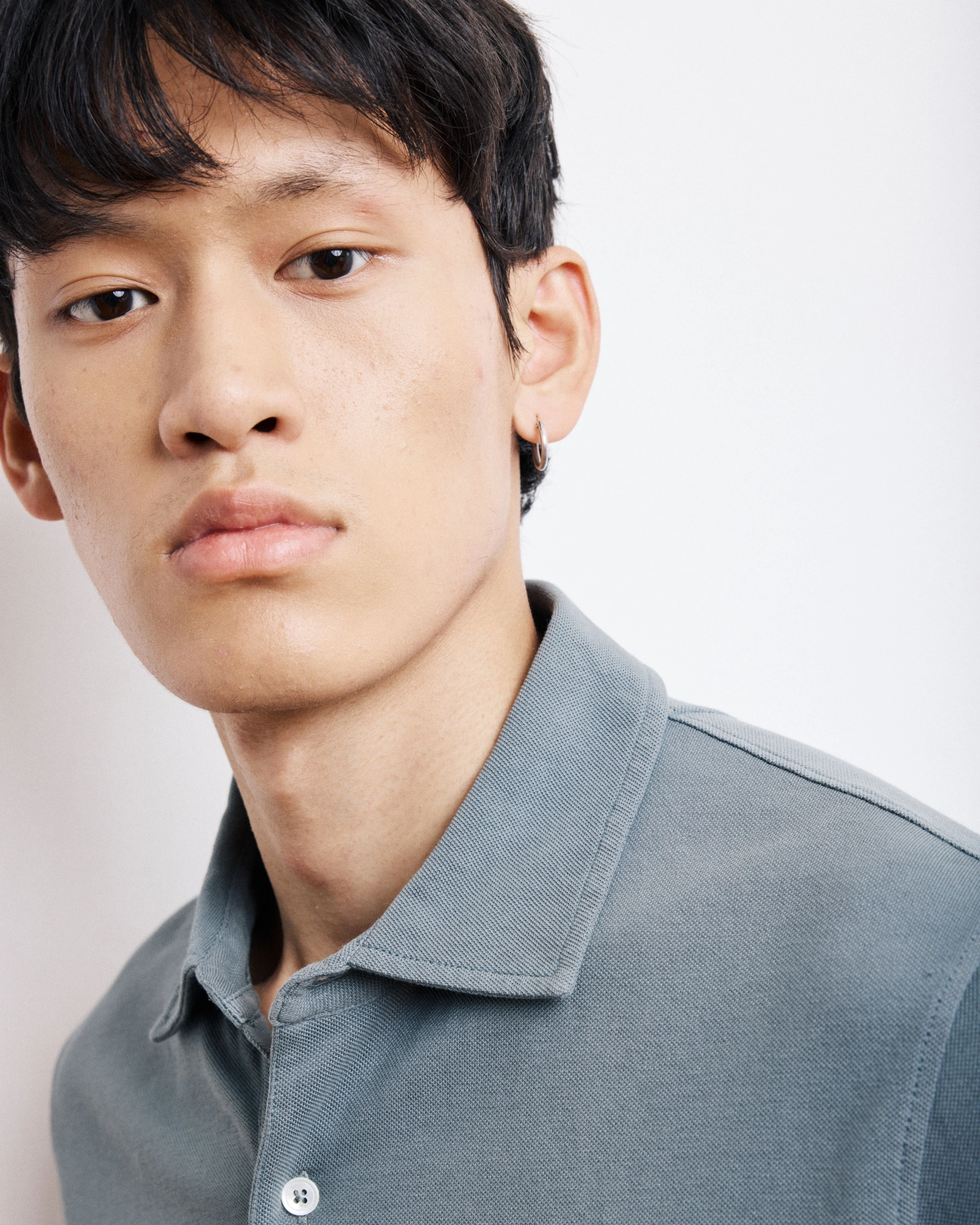 Polo Homme en Piqué de Coton Vert de Gris sold by Hartford product image thumbnail 3