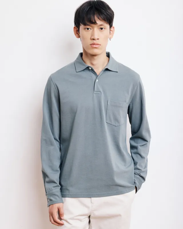 Polo Homme en Piqué de Coton Vert de Gris sold by Hartford