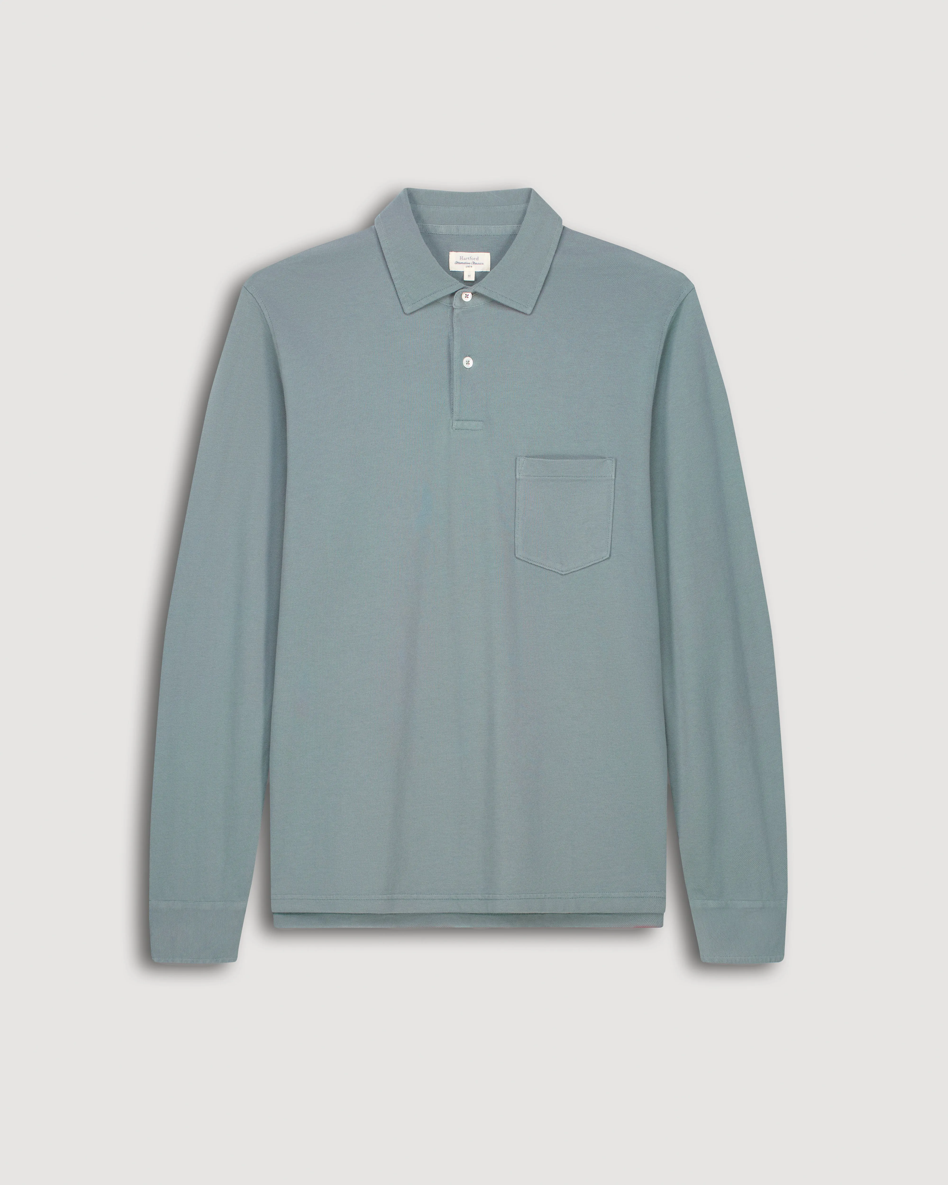 Polo Homme en Piqué de Coton Vert de Gris sold by Hartford product image thumbnail 5