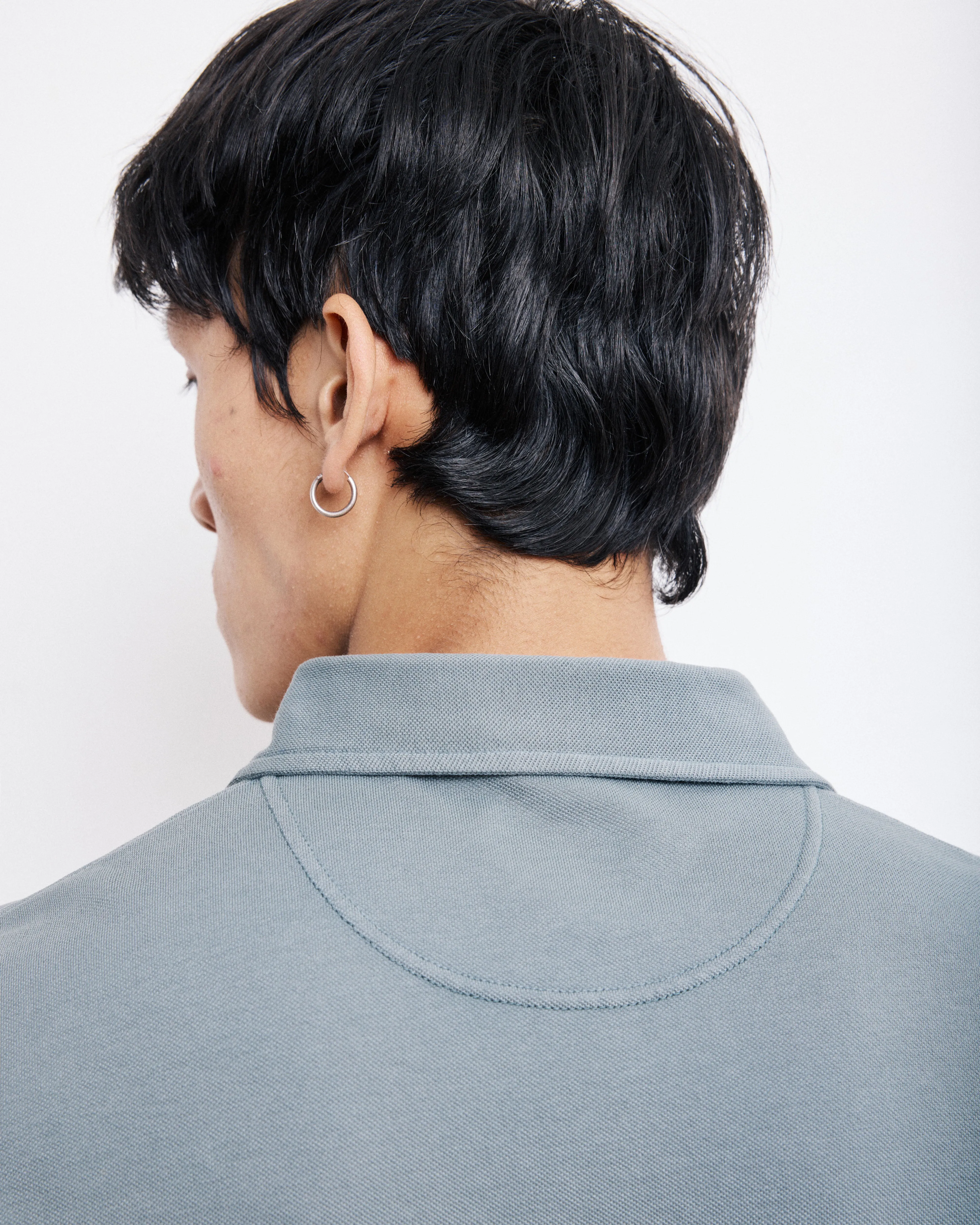 Polo Homme en Piqué de Coton Vert de Gris sold by Hartford product image thumbnail 4