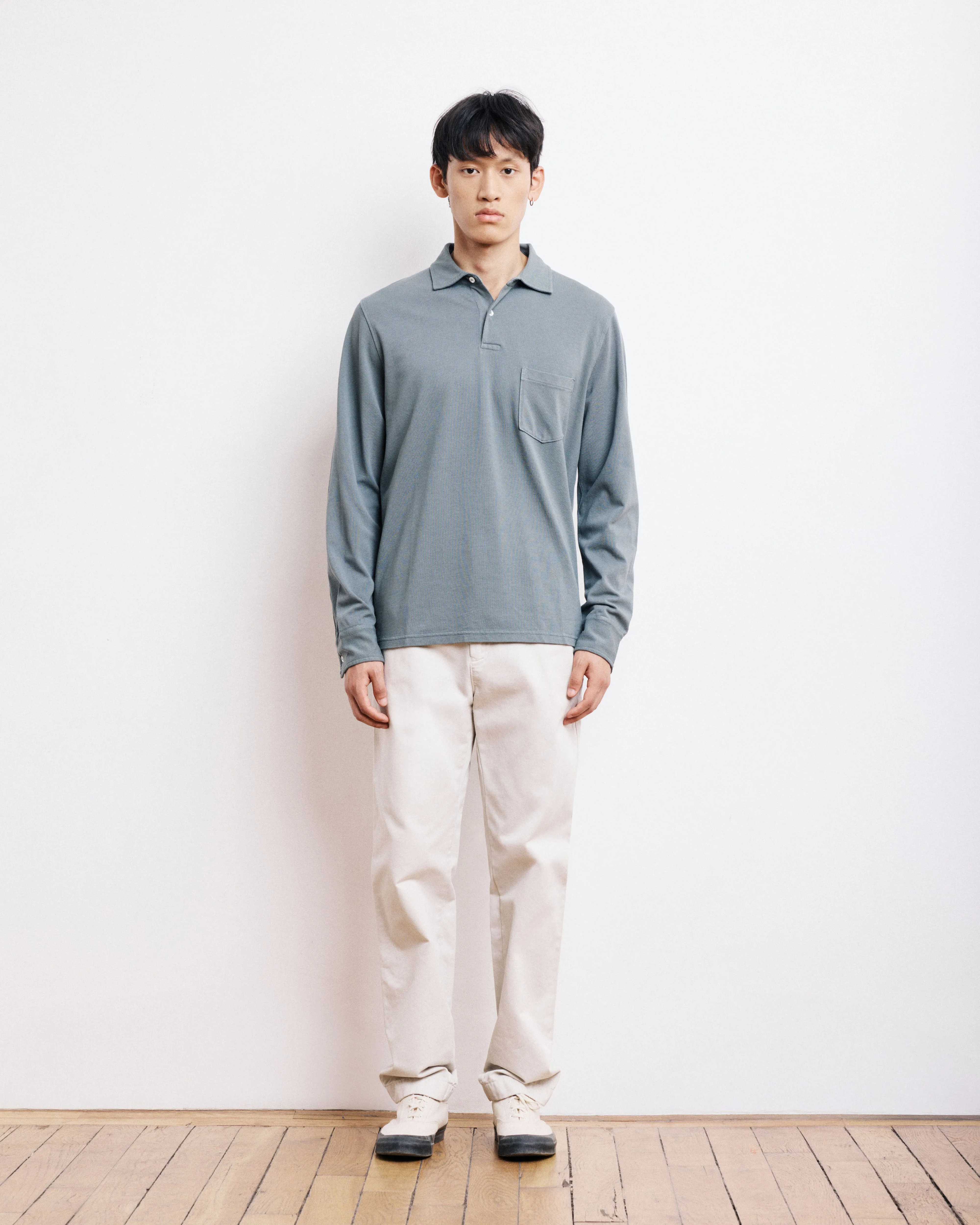 Polo Homme en Piqué de Coton Vert de Gris sold by Hartford product image thumbnail 2