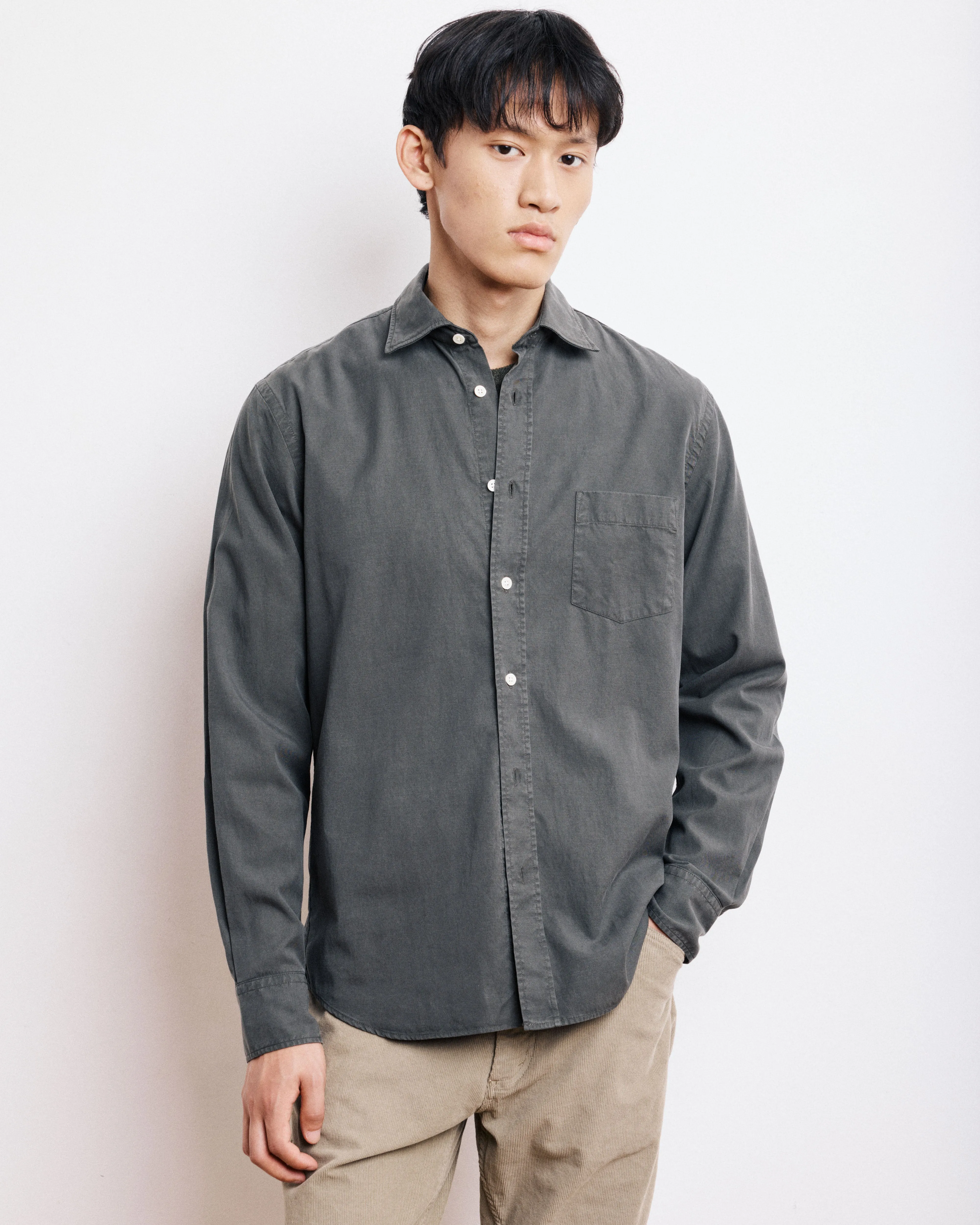 Chemise Homme en Tencel & Coton Vert Militaire Paul sold by Hartford